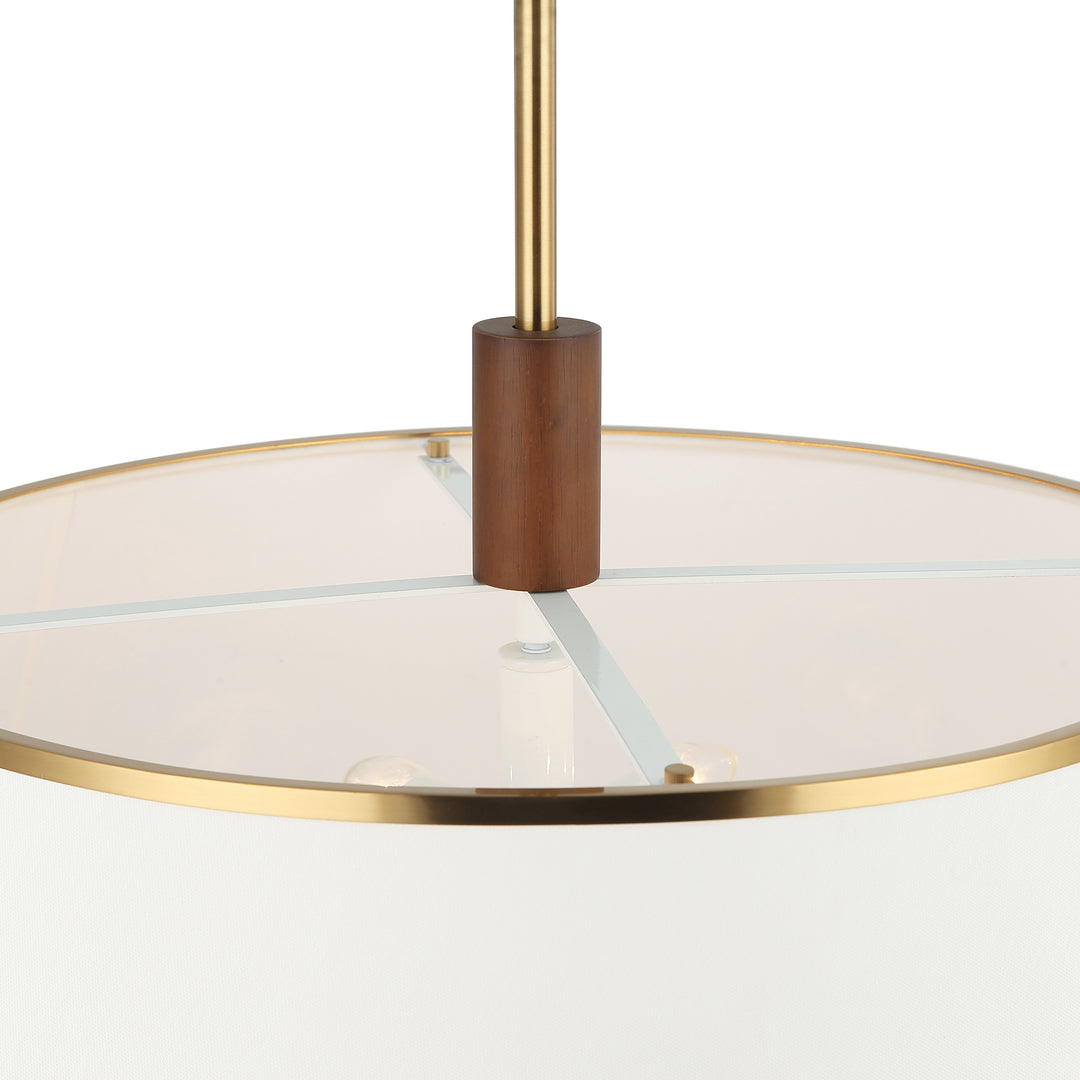 Desert Flyer 520P06SBW 6-Lt Pendant - Satin Brass/Medium Walnut