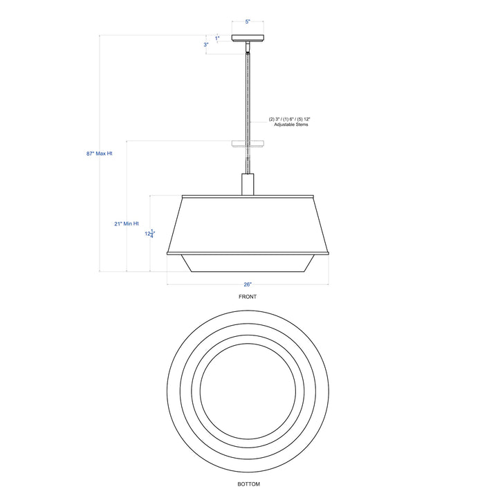 Desert Flyer 520P06SBW 6-Lt Pendant - Satin Brass/Medium Walnut