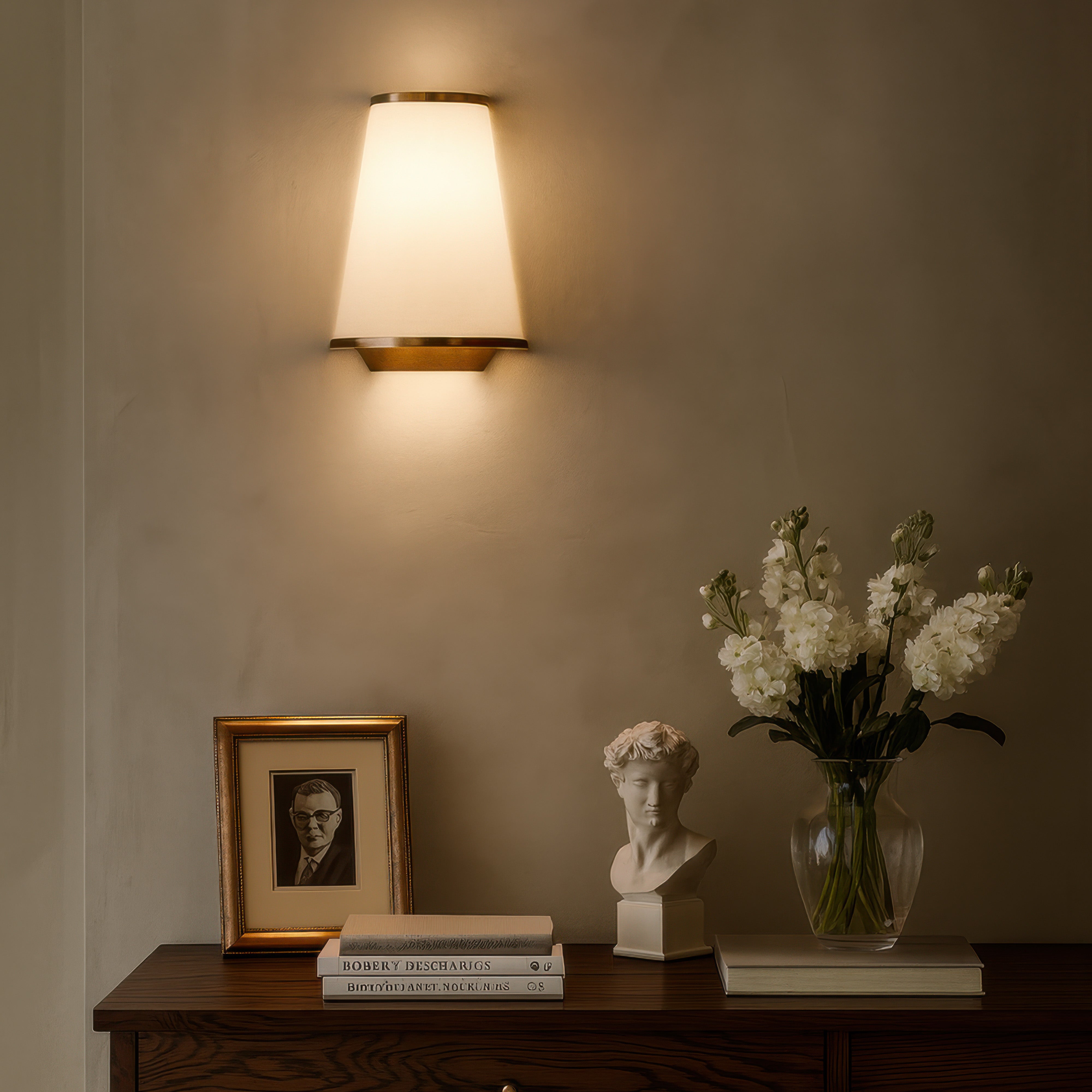Desert Flyer 2 Light Sconce - Satin Brass/Medium Walnut