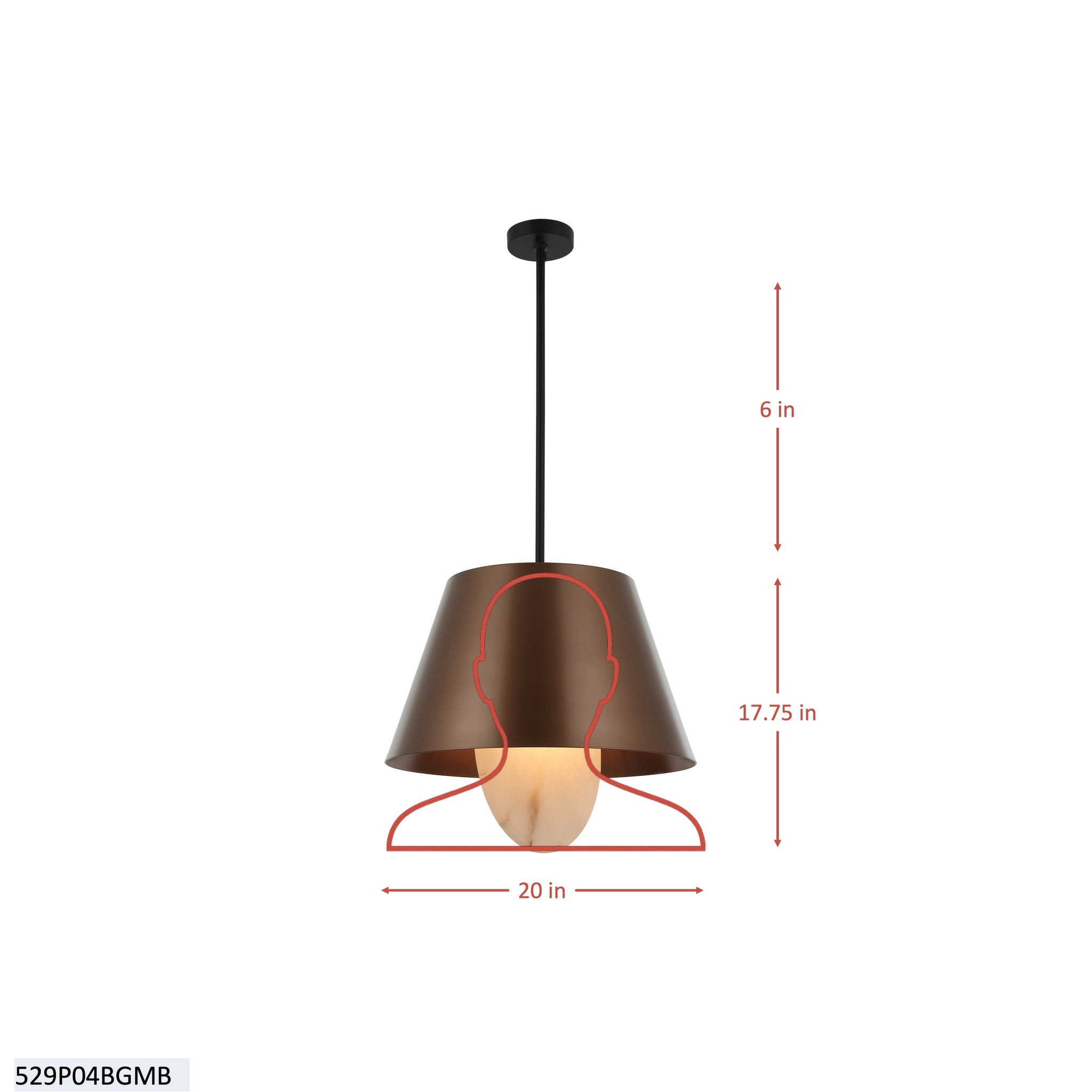 Rock On 4 Light Pendant - Brontourage/Matte Black