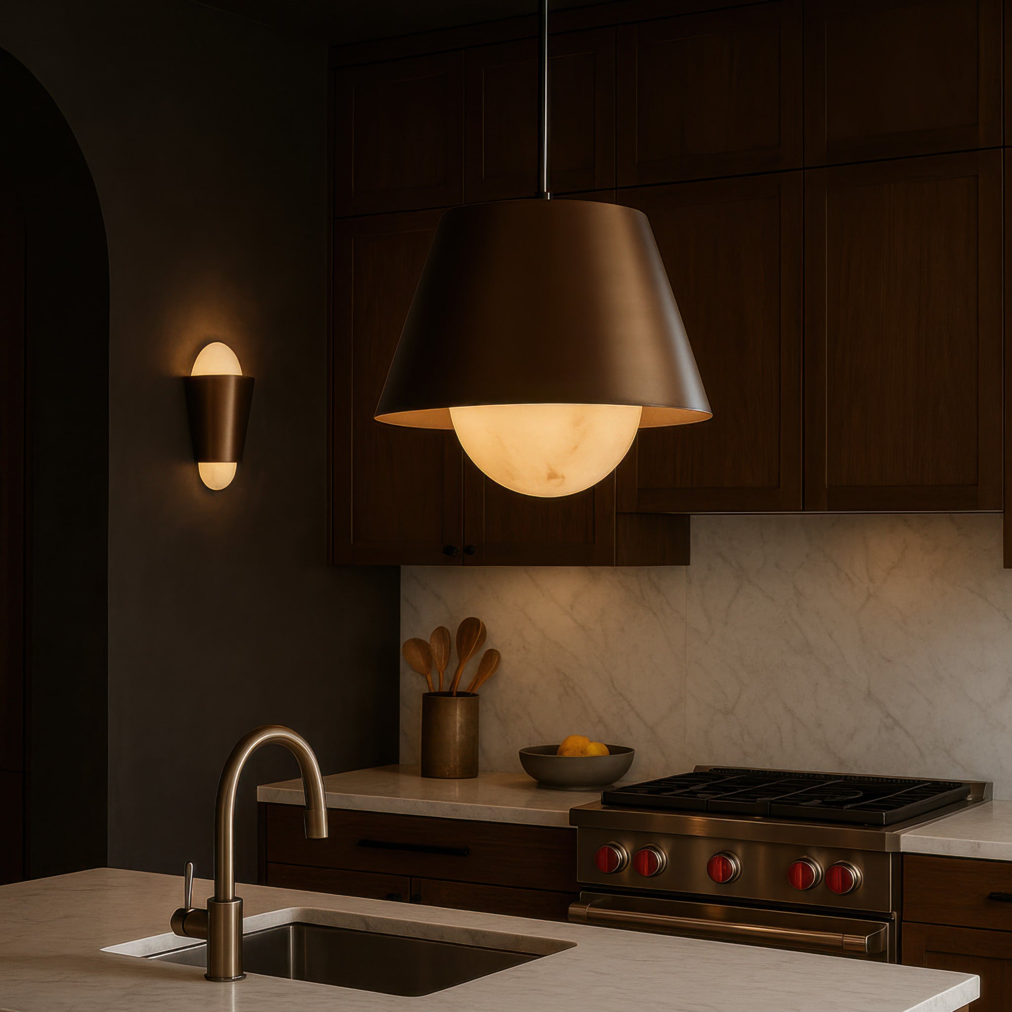 Rock On 6 Light Pendant - Brontourage/Matte Black
