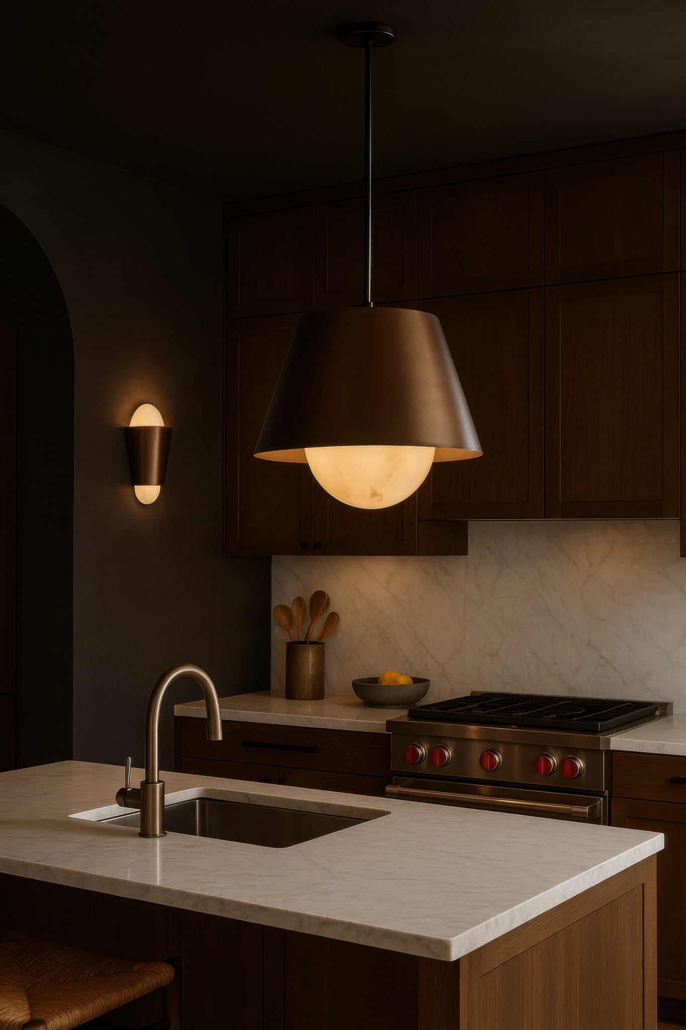Rock On 6 Light Pendant - Brontourage/Matte Black