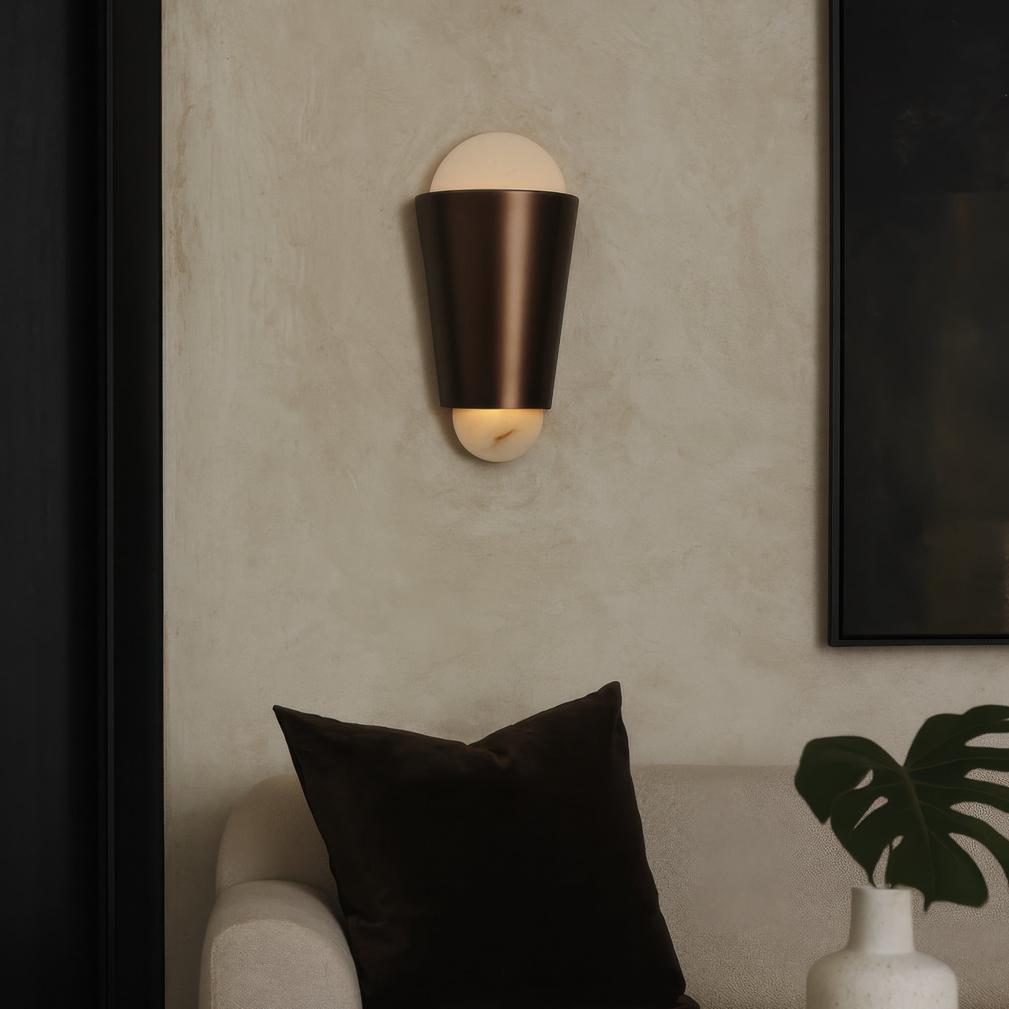 Rock On 2-Light Sconce - Brontourage/Matte Black