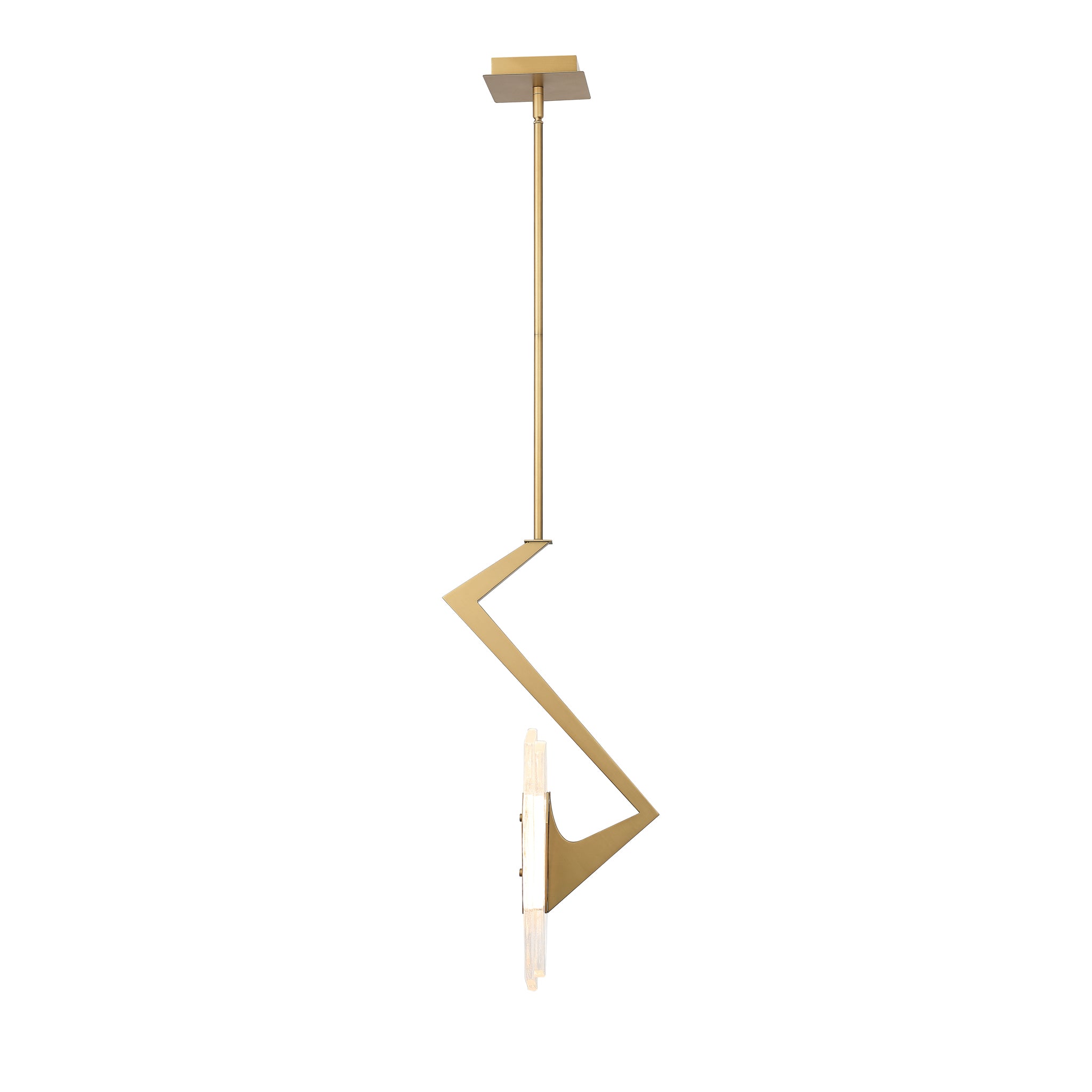 Down the Wrong Path 1 Light Pendant - Brass Kisser