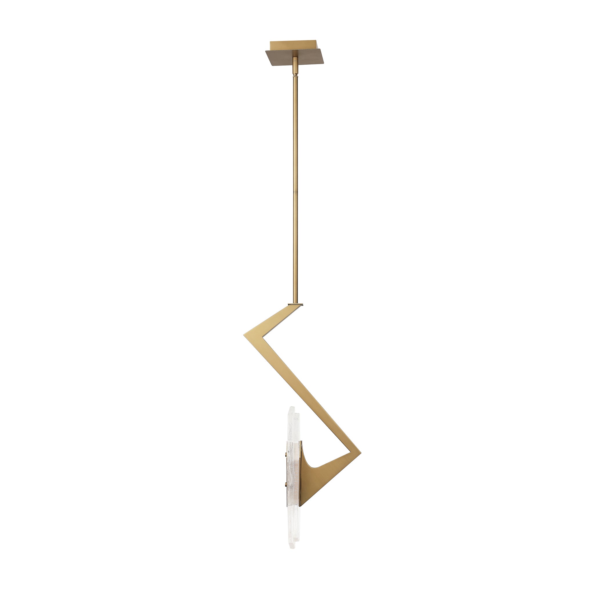 Down the Wrong Path 1 Light Pendant - Brass Kisser
