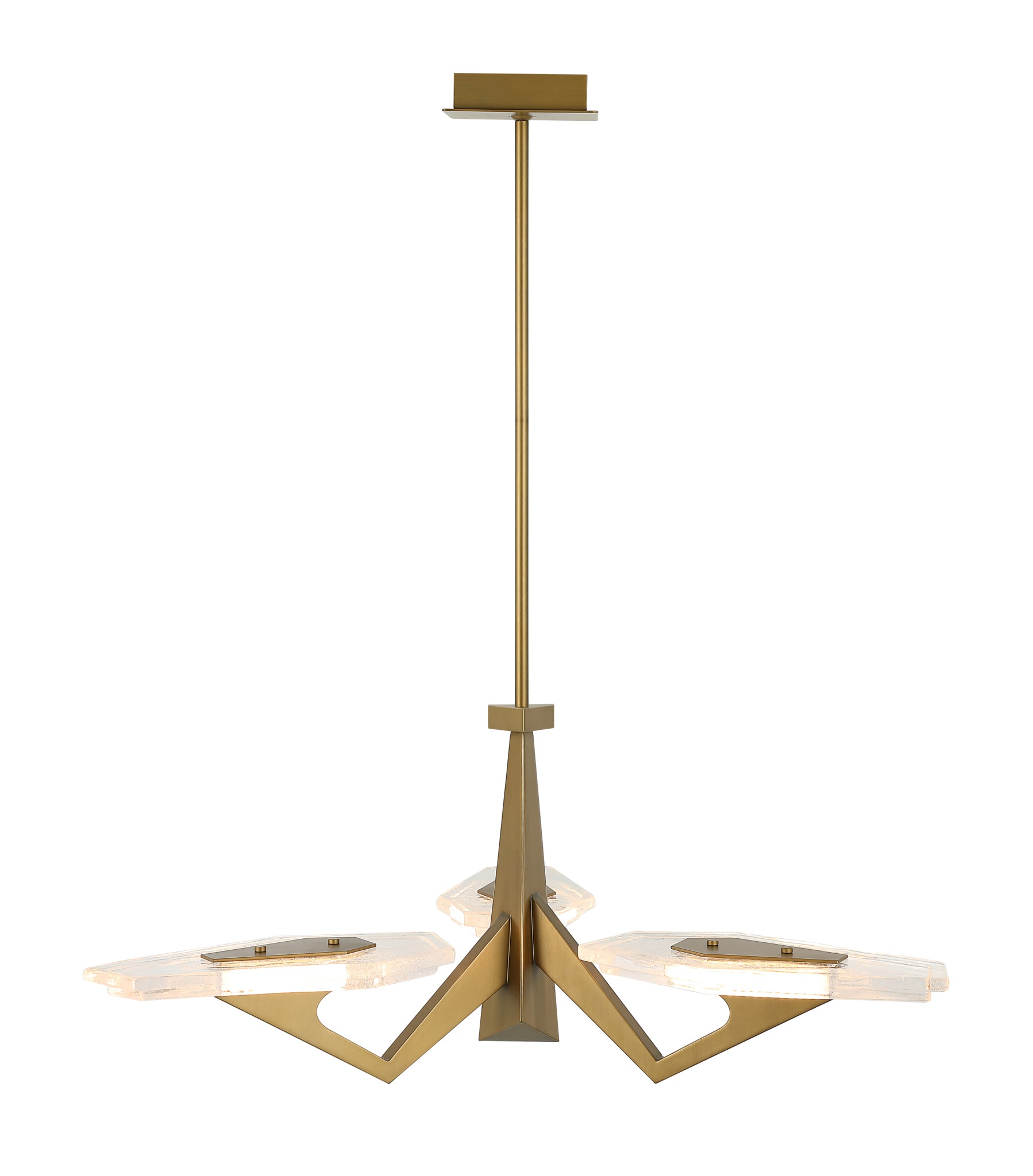 Down the Wrong Path 3 Light Pendant - Brass Kisser