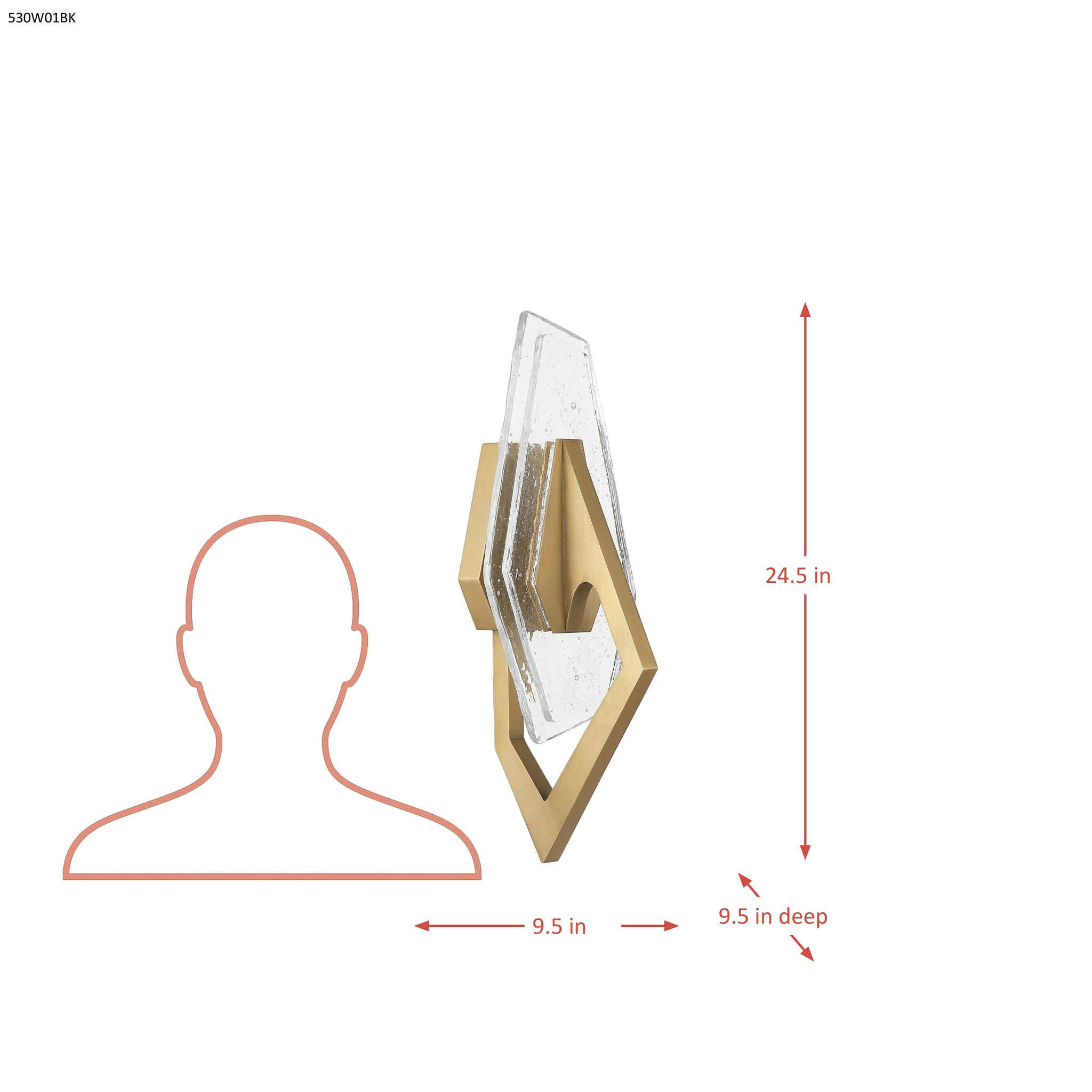 Down the Wrong Path 1 Light Sconce - Brass Kisser