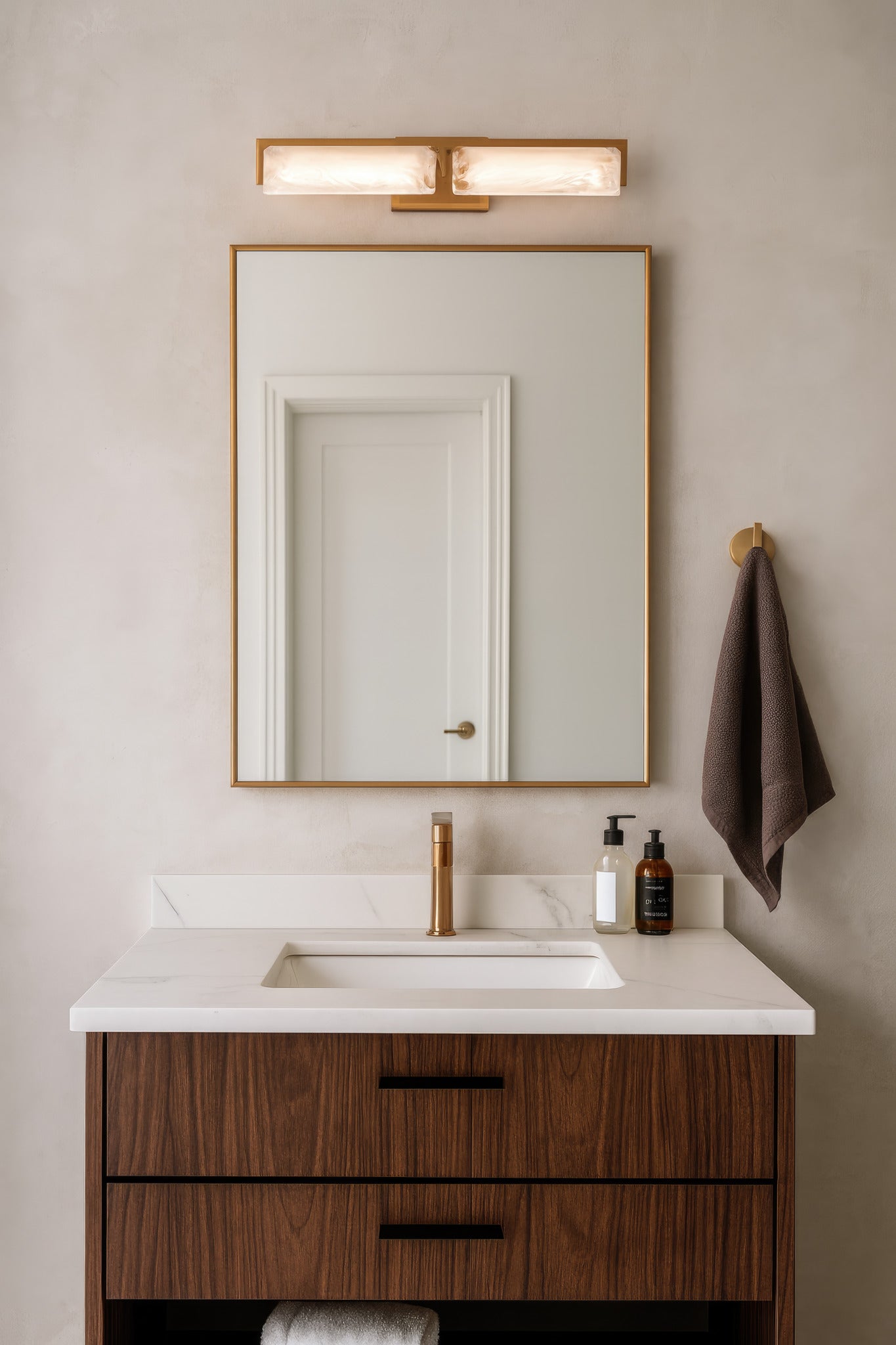 Mingle 2 Light Bath - Satin Brass