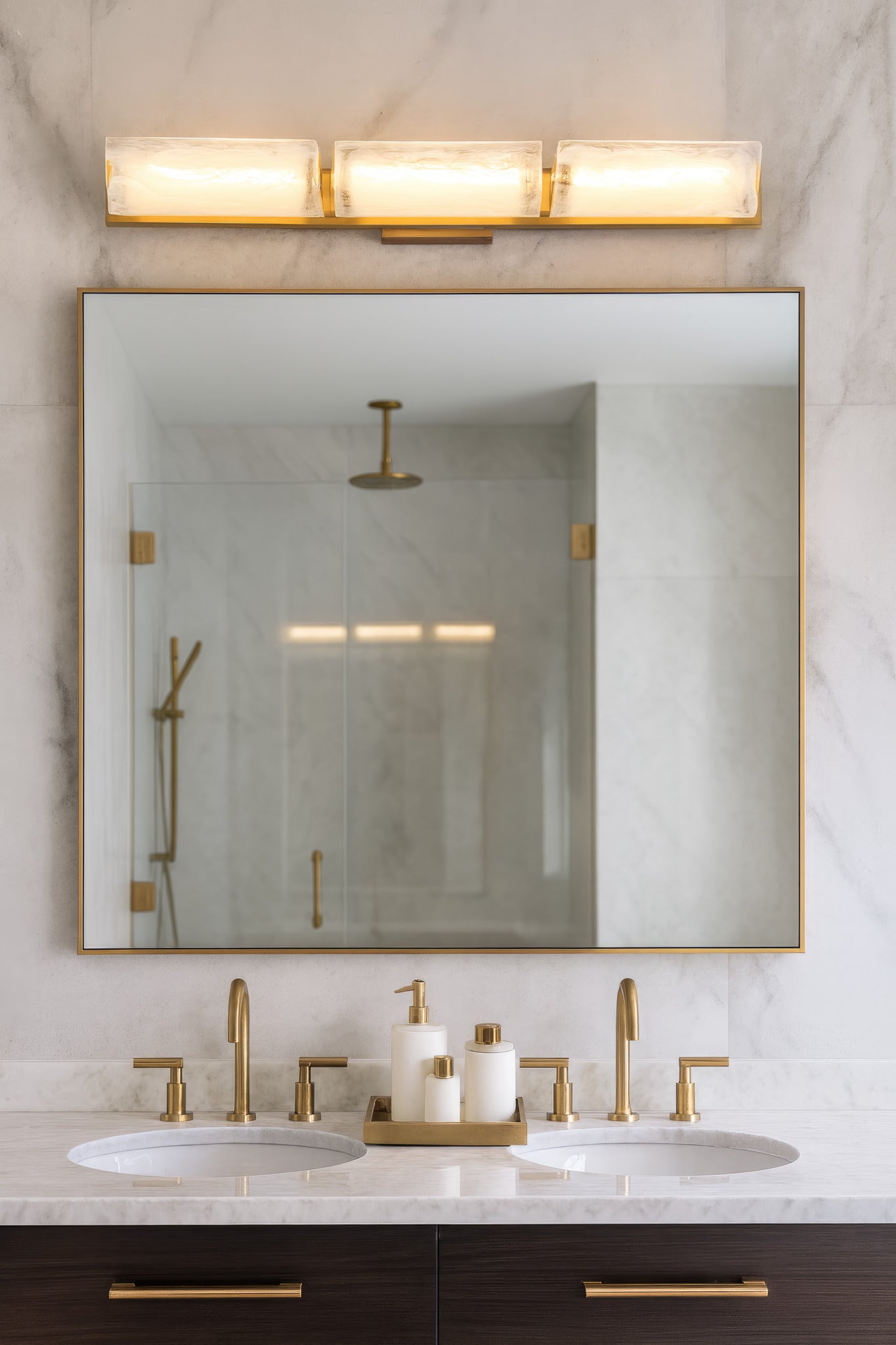 Mingle 3 Light Bath - Satin Brass