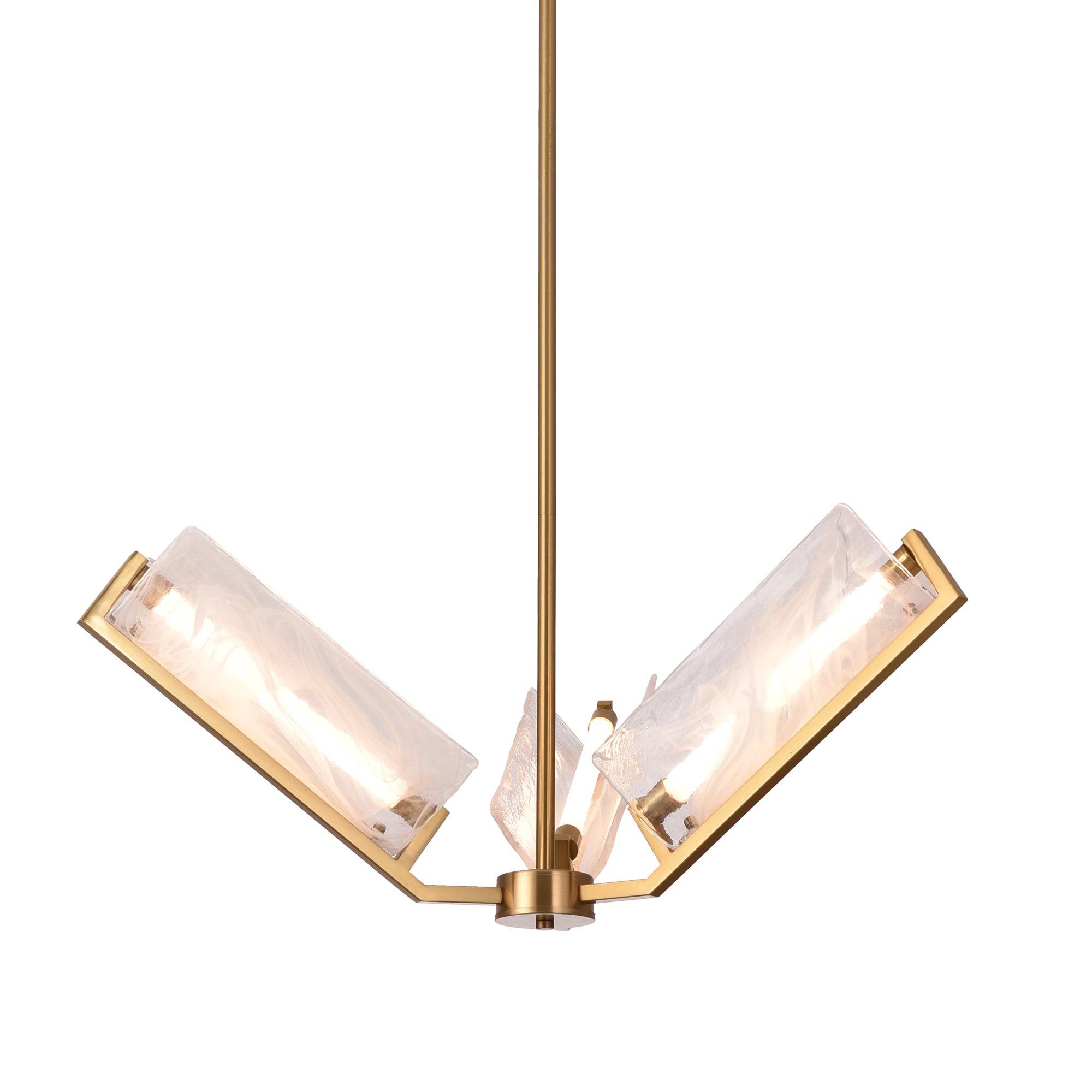 Mingle 3 Light Chandelier - Satin Brass