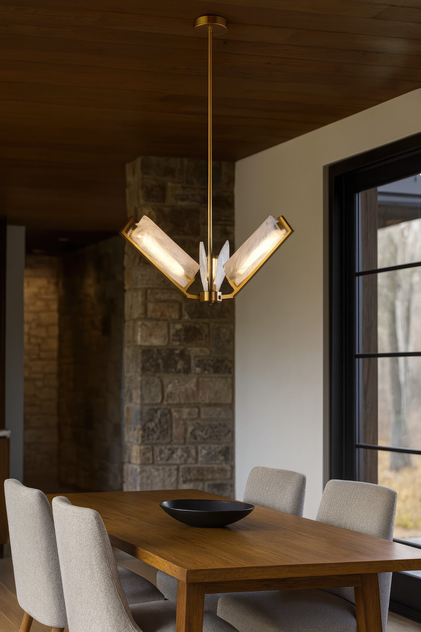 Mingle 3-Light Chandelier - Satin Brass