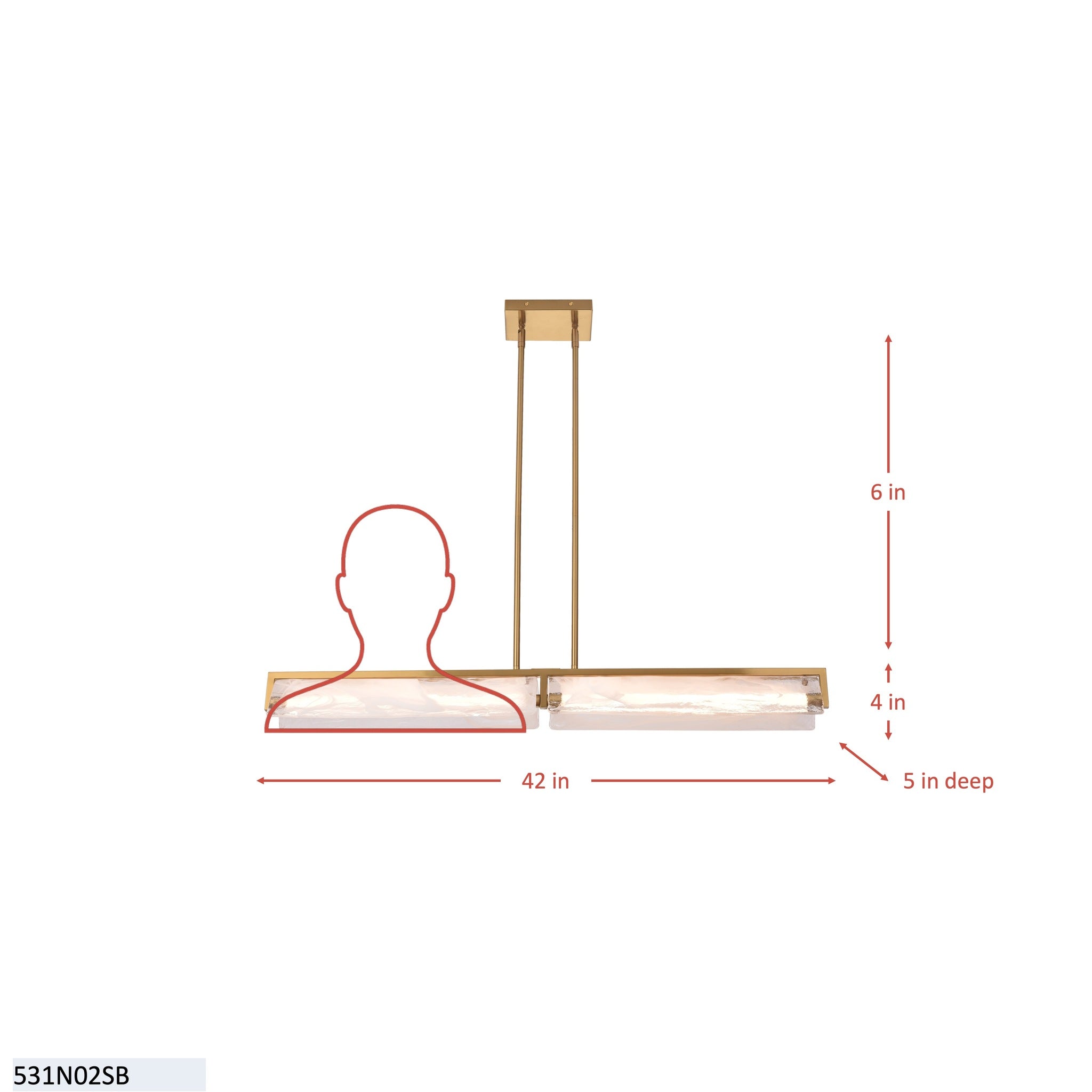 Mingle 2 Light Medium Linear - Satin Brass