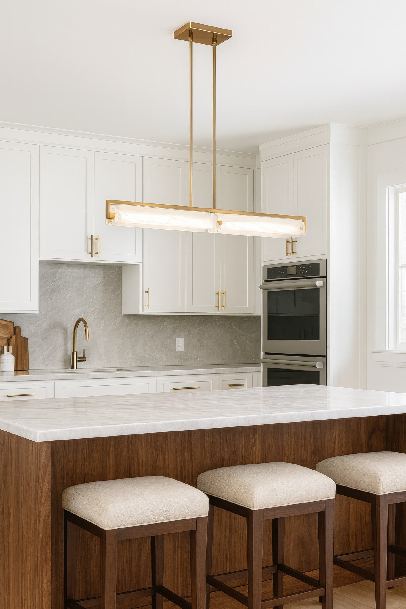 Mingle 2 Light Medium Linear - Satin Brass