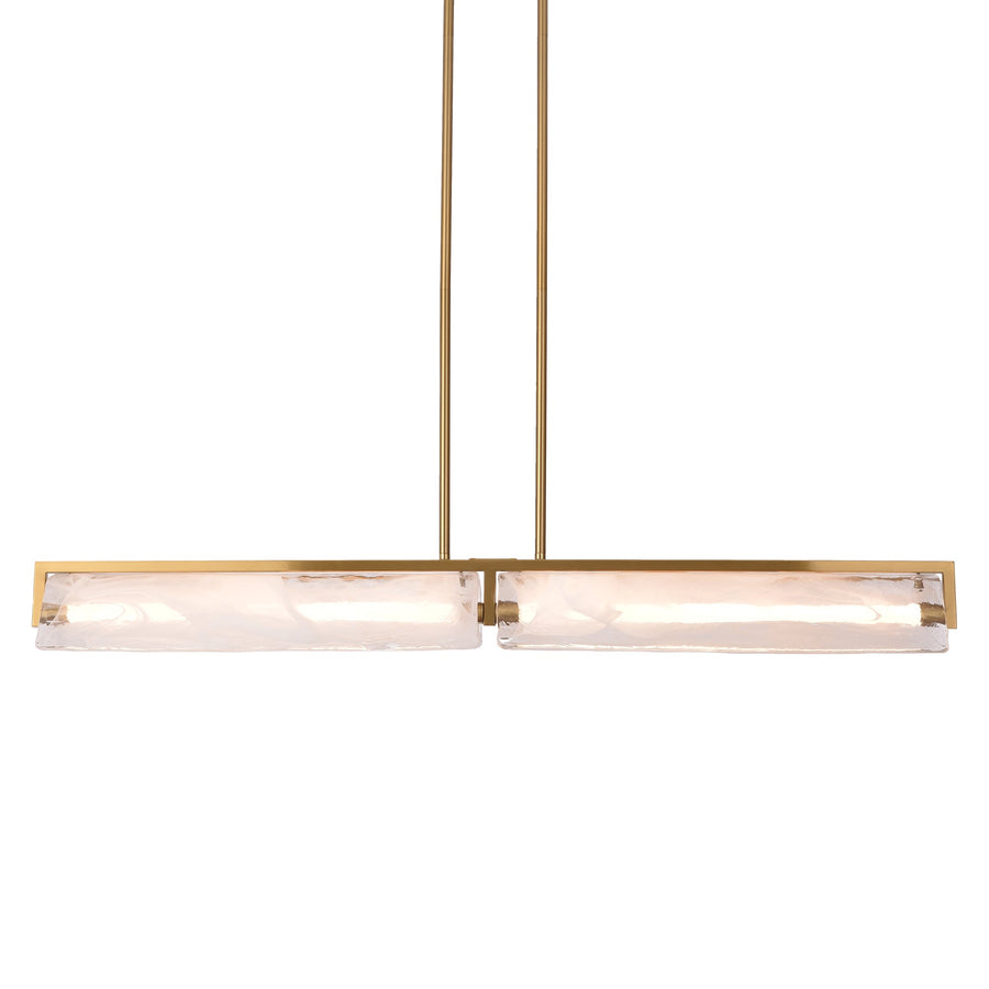 Mingle 531N02SB 2-Lt Medium Linear - Satin Brass