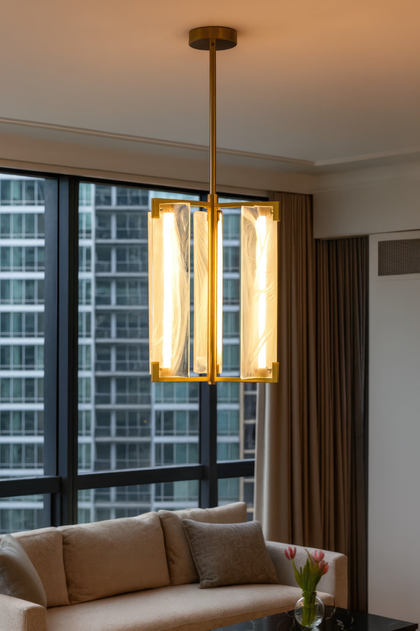 Mingle 3 Light Pendant - Satin Brass