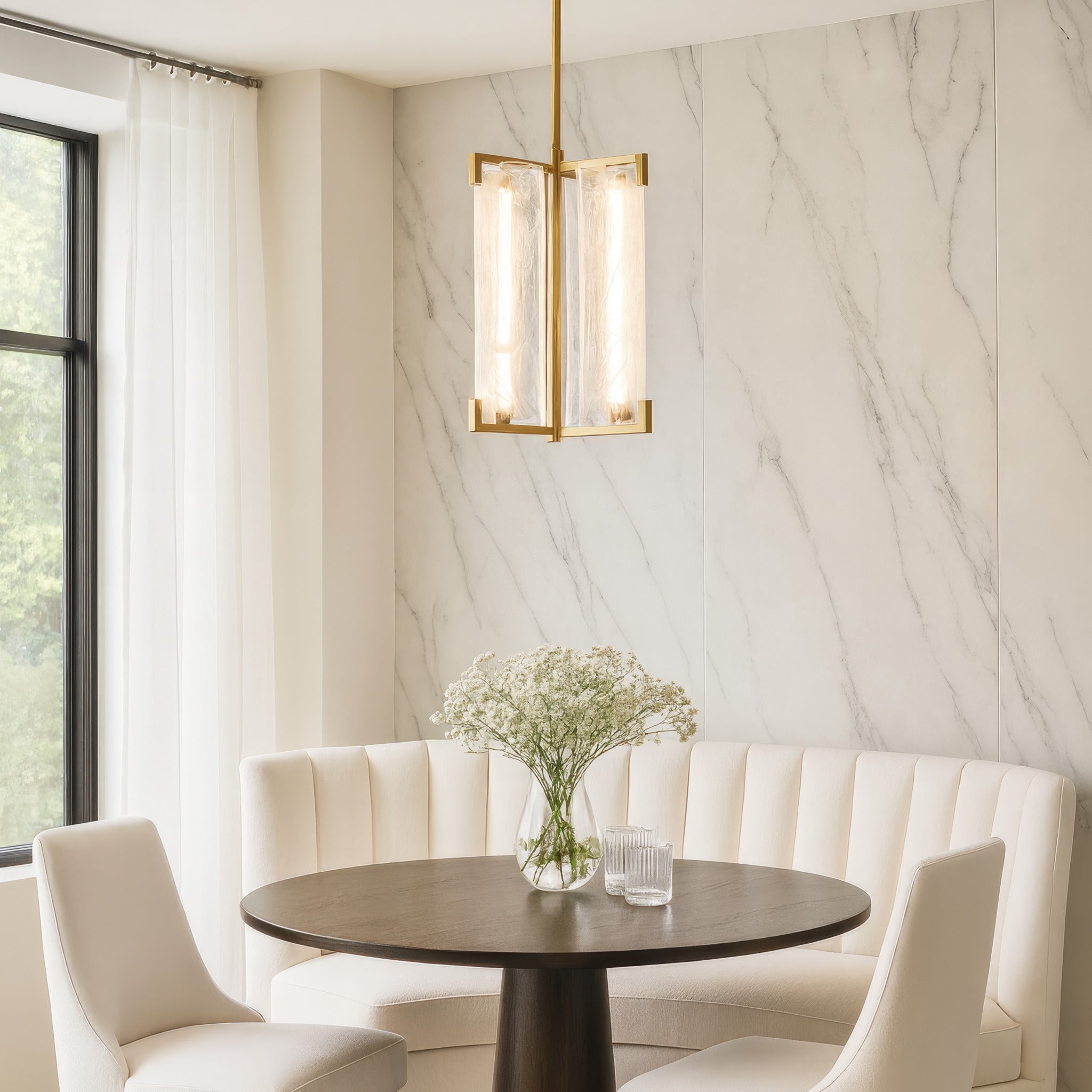 Mingle 3 Light Pendant - Satin Brass