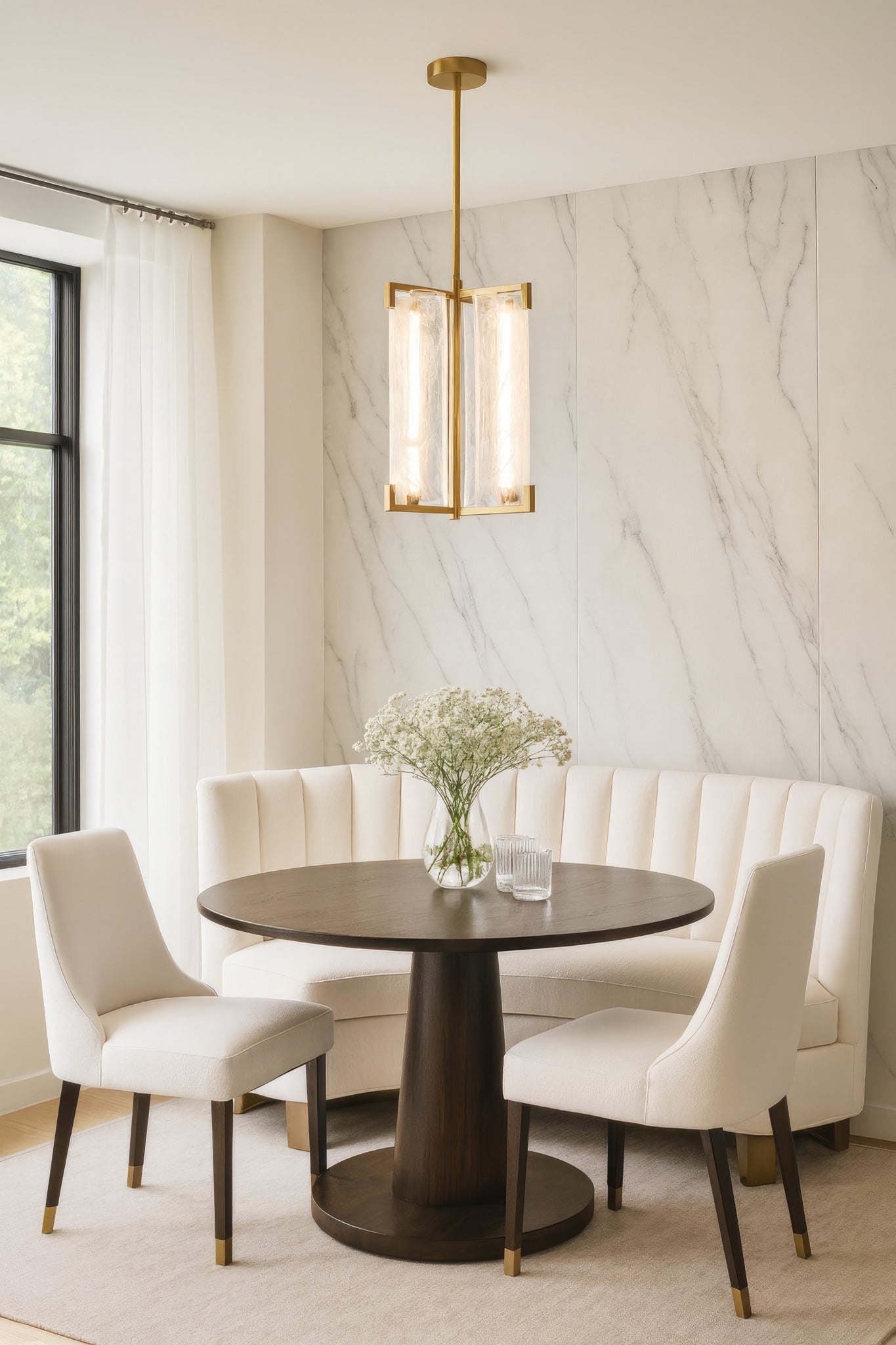 Mingle 3 Light Pendant - Satin Brass
