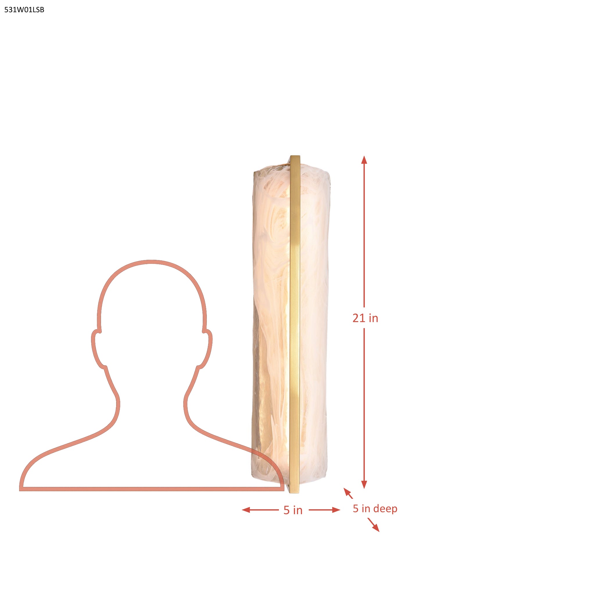 Mingle 1 Light Tall Sconce - Satin Brass
