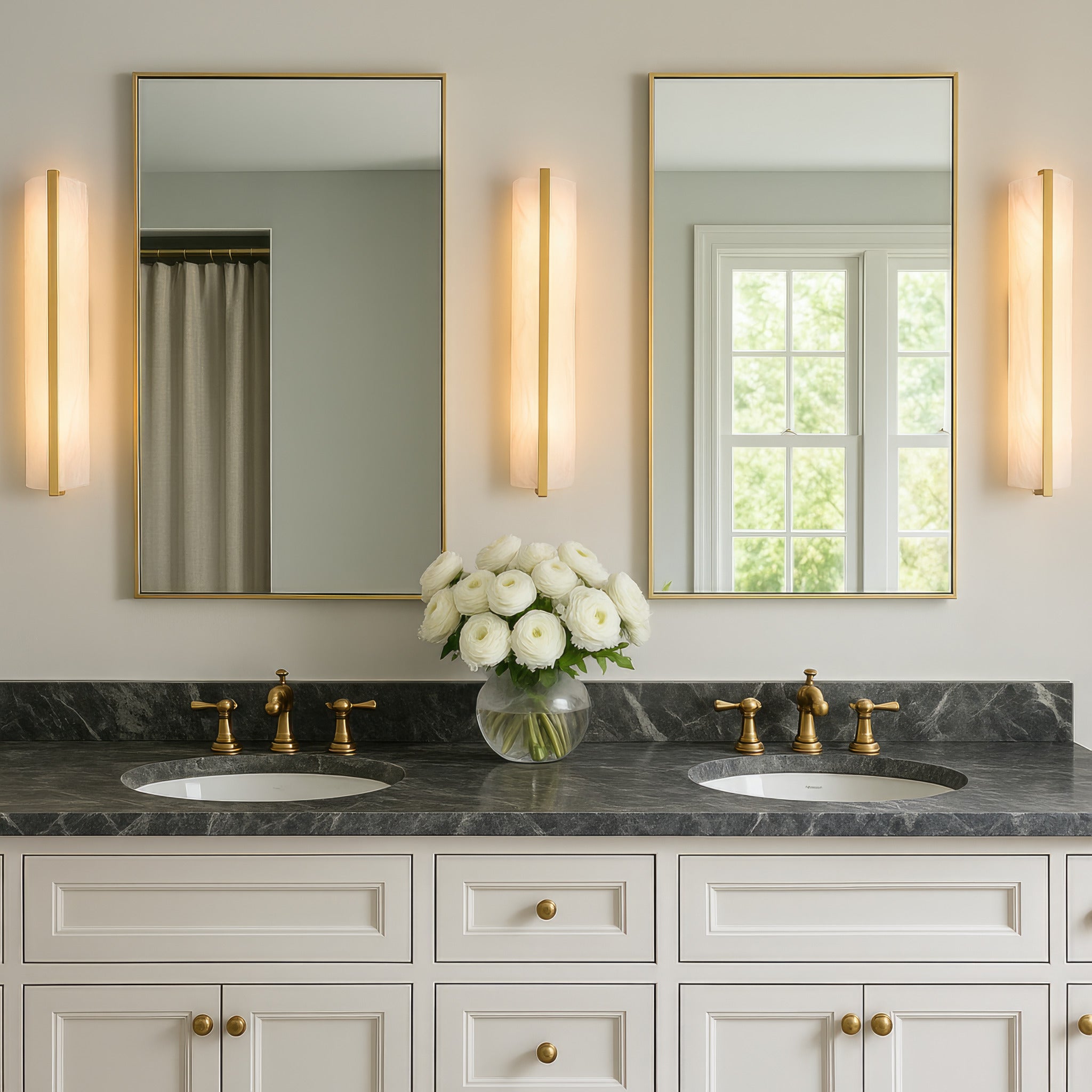 Mingle 1-Light Tall Sconce - Satin Brass