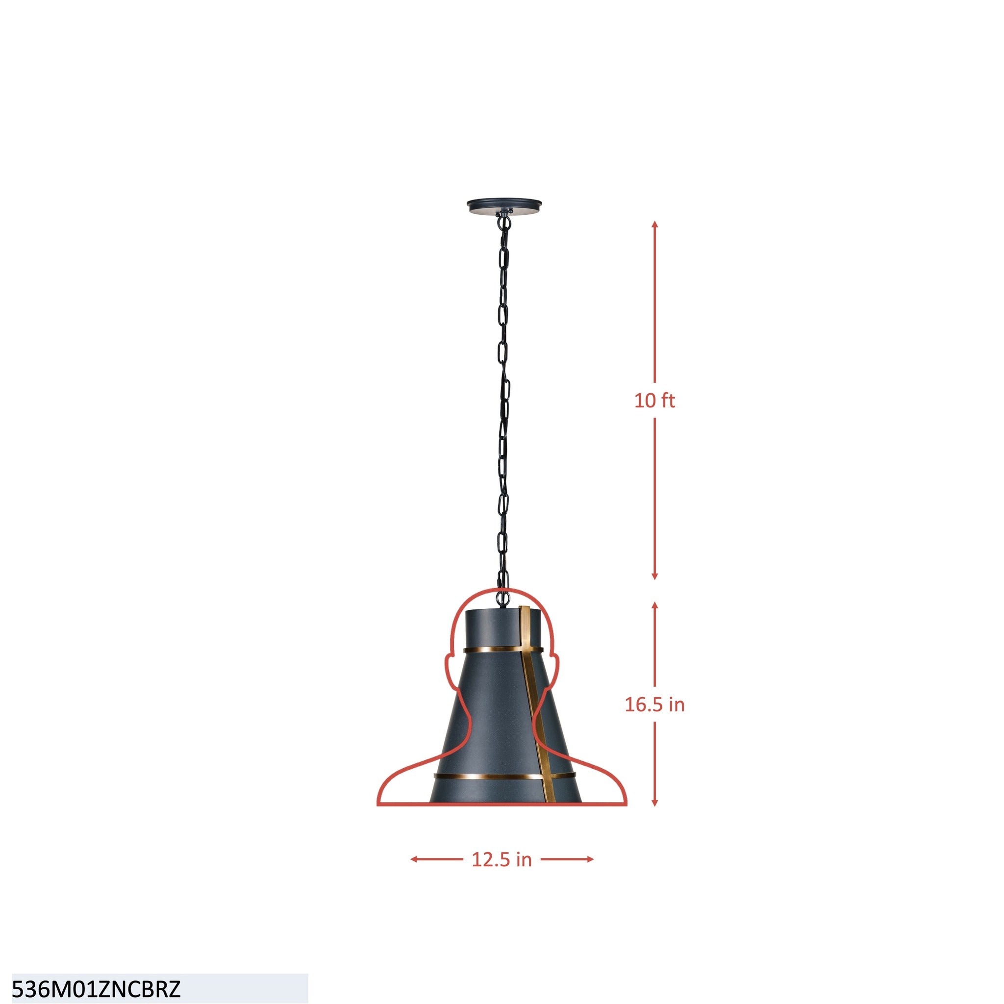 Brasserie 1 Light Mini Pendant - Blackened Zinc/Heritage Bronze