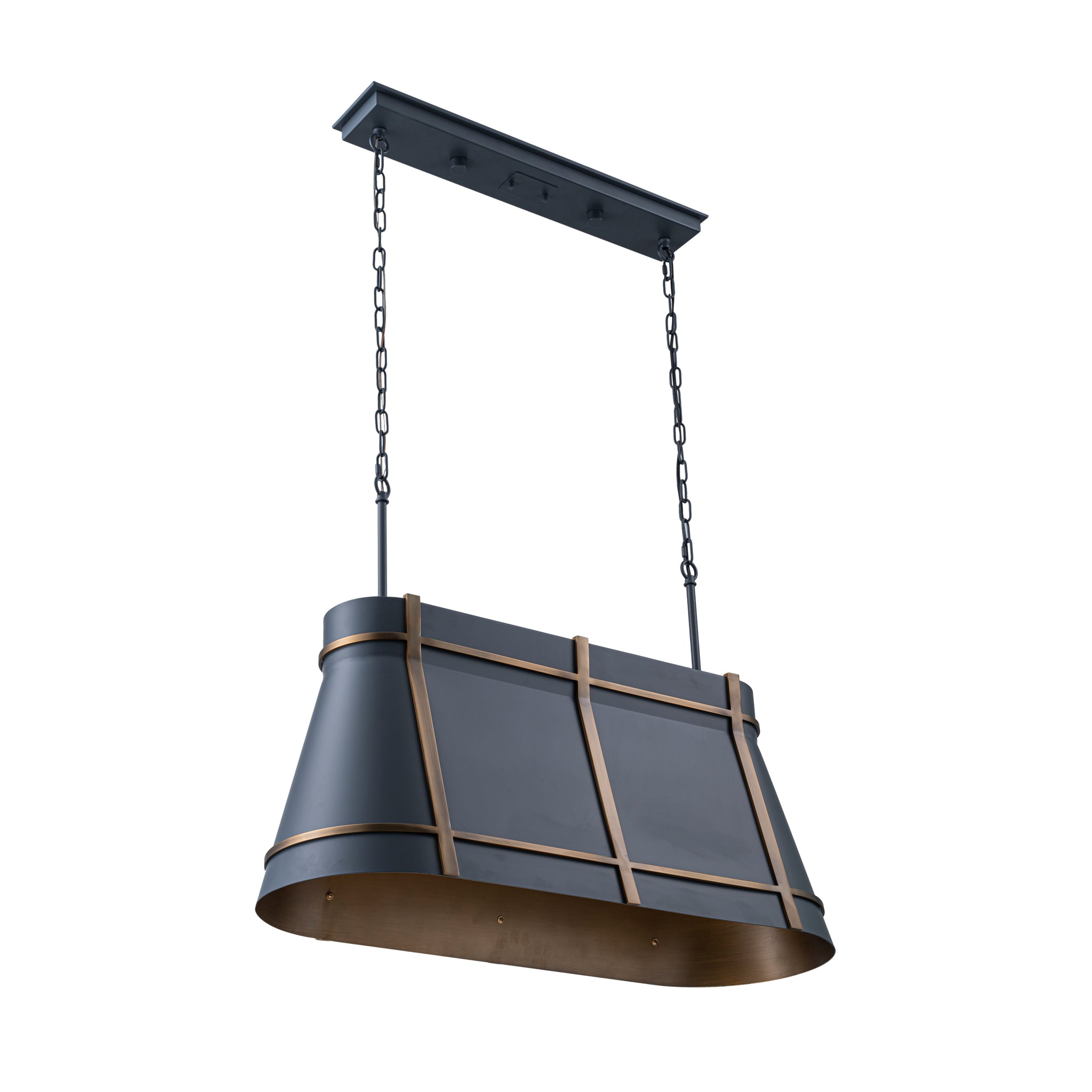 Brasserie 3 Light Linear - Blackened Zinc/Heritage Bronze