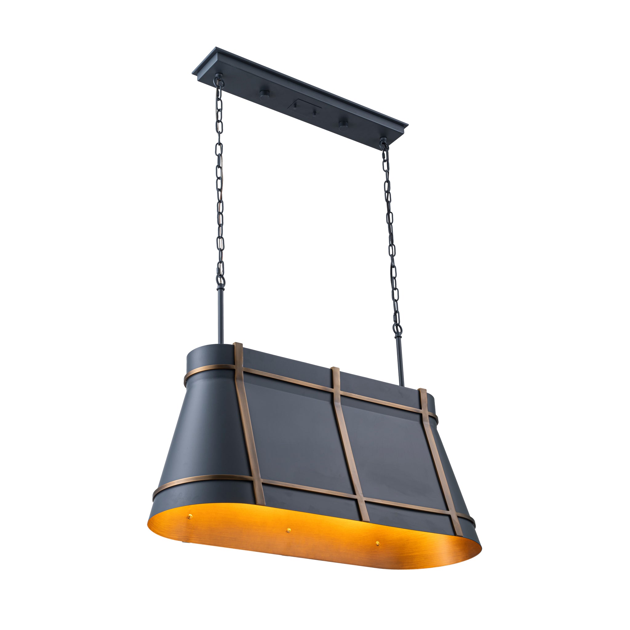 Brasserie 3 Light Linear - Blackened Zinc/Heritage Bronze