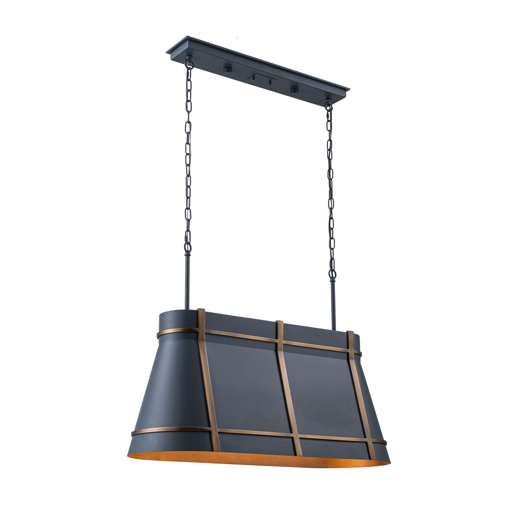 Brasserie 3 Light Linear - Blackened Zinc/Heritage Bronze