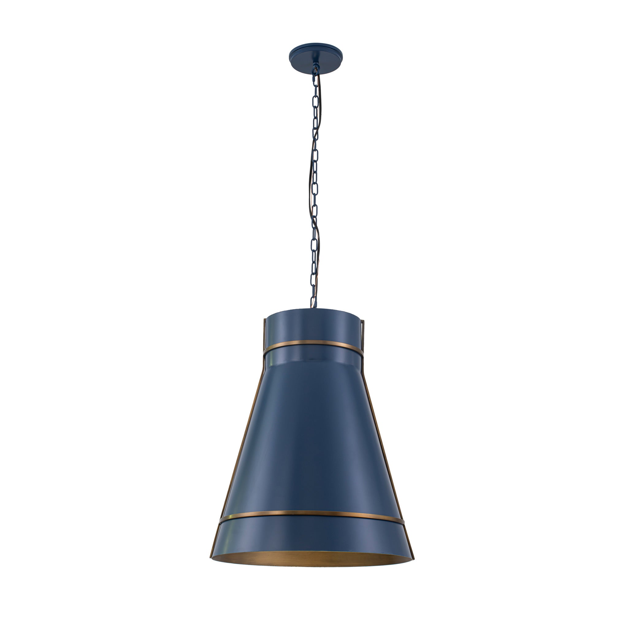 Brasserie 1 Light Pendant - French Blue/Heritage Bronze