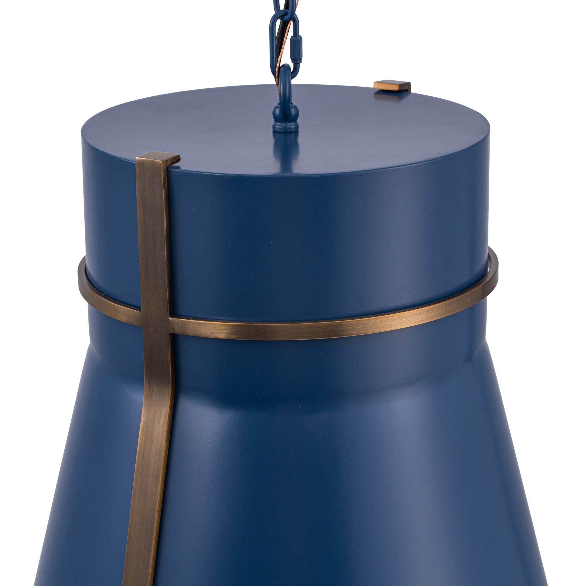 Brasserie 1 Light Pendant - French Blue/Heritage Bronze