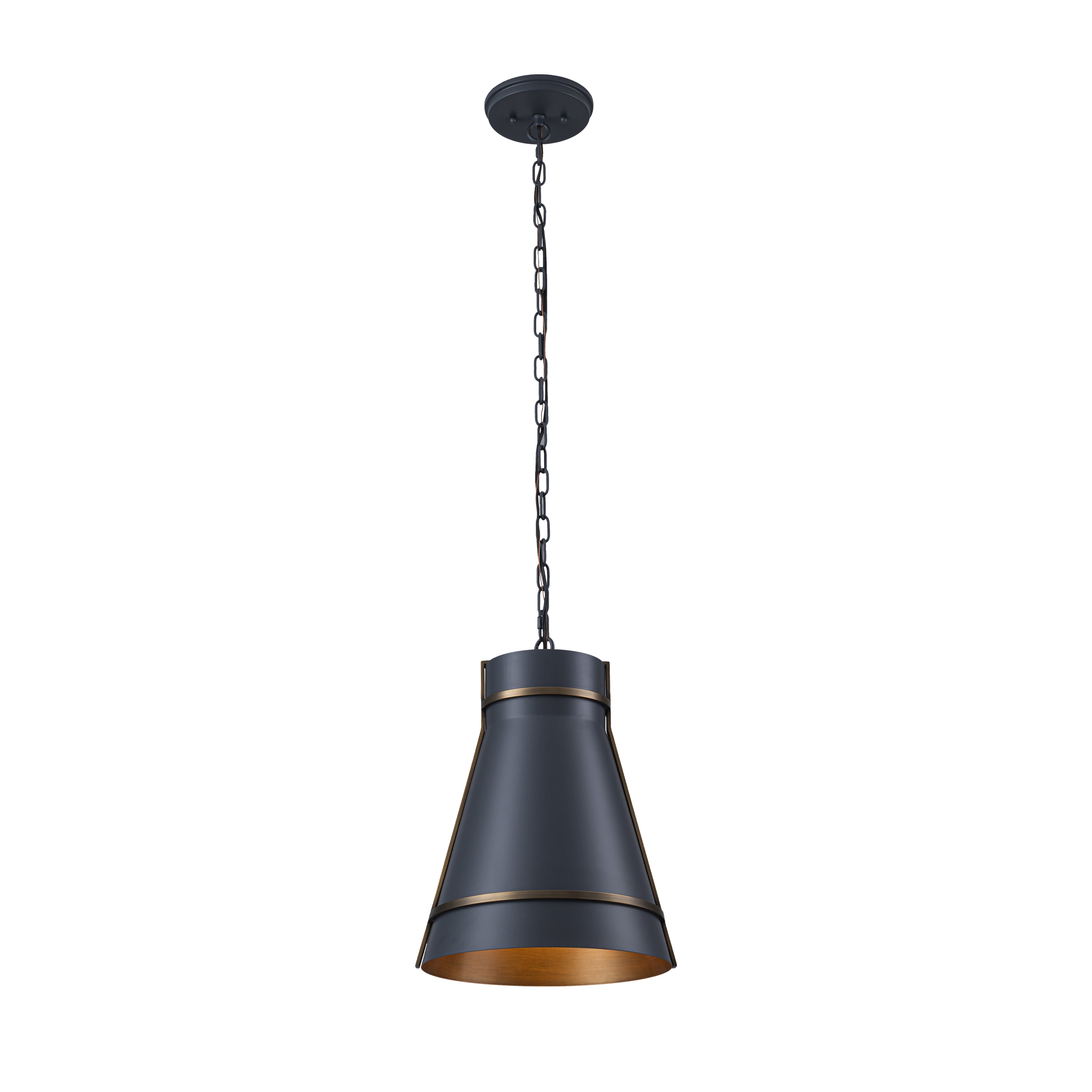 Brasserie 1-Light Pendant - Blackened Zinc/Heritage Bronze