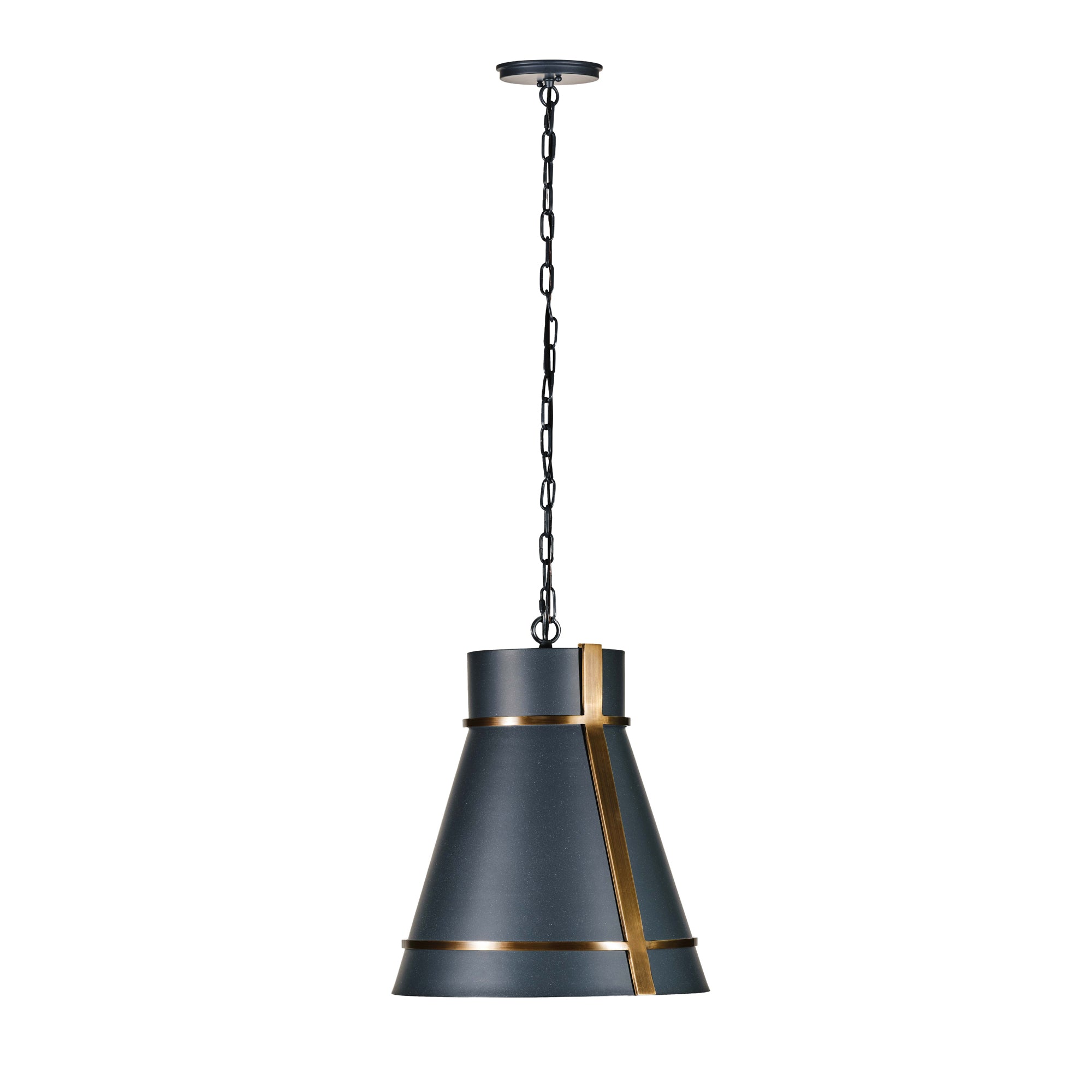 Brasserie 1-Light Pendant - Blackened Zinc/Heritage Bronze