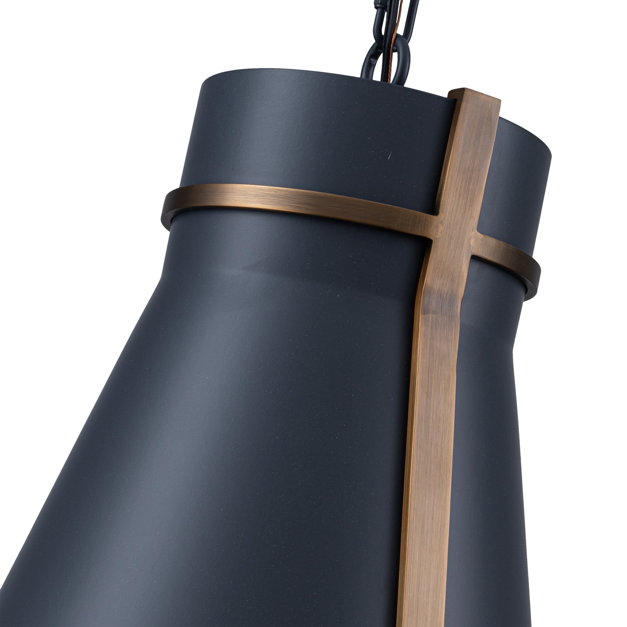 Brasserie 1 Light Pendant - Blackened Zinc/Heritage Bronze