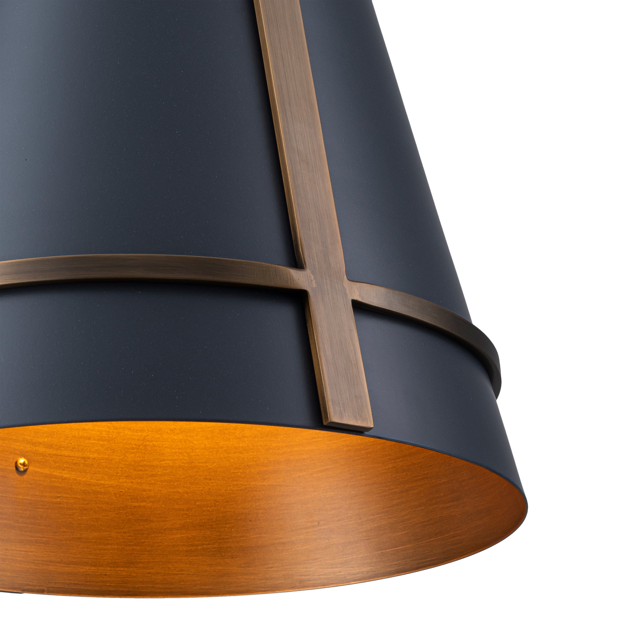Brasserie 1 Light Pendant - Blackened Zinc/Heritage Bronze
