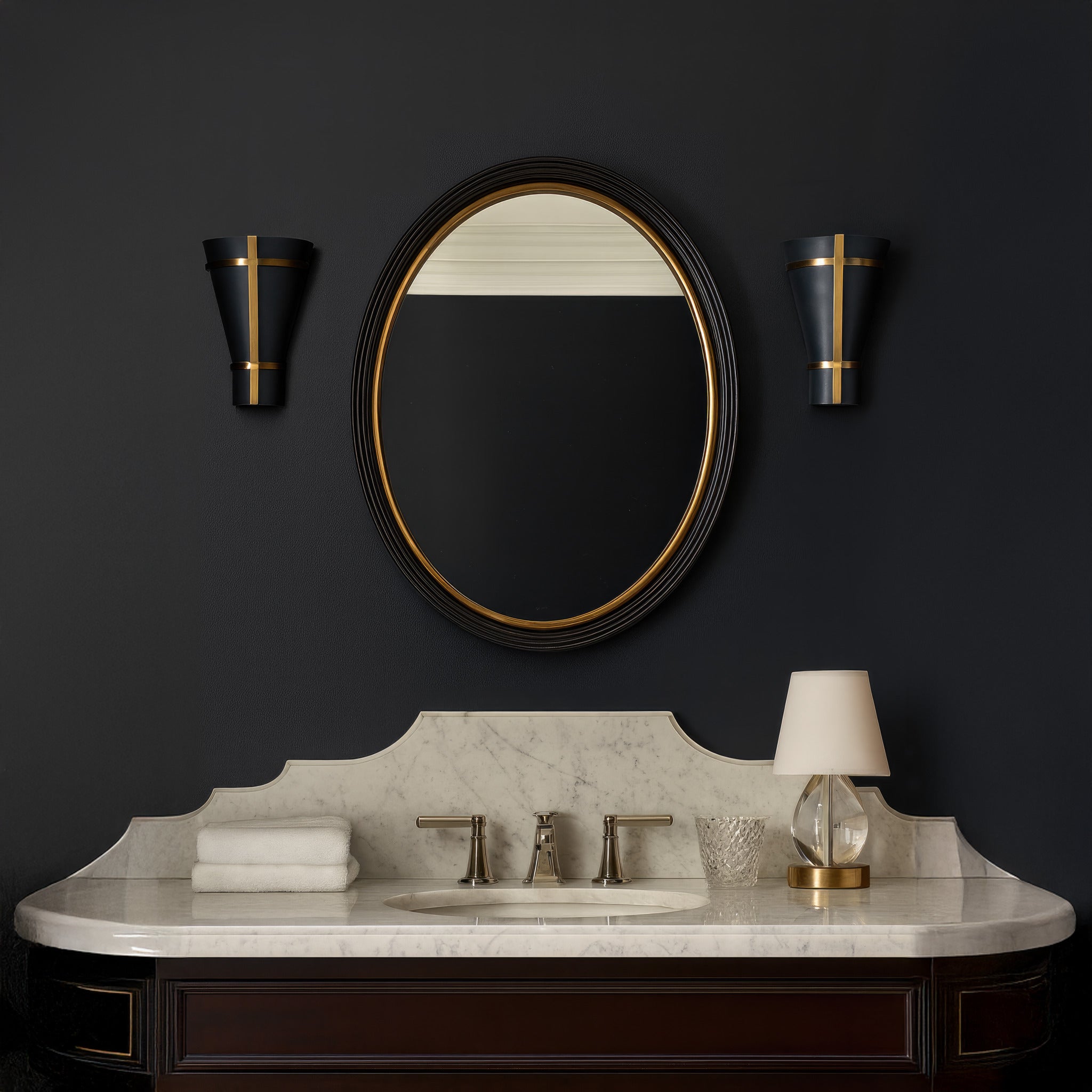 Brasserie 1-Light Sconce - Blackened Zinc/Heritage Bronze