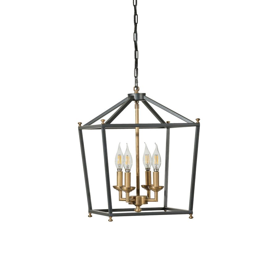 Gridlock 538P04BLKATB 4-Lt Pendant - Heritage Black/Antique Bronze