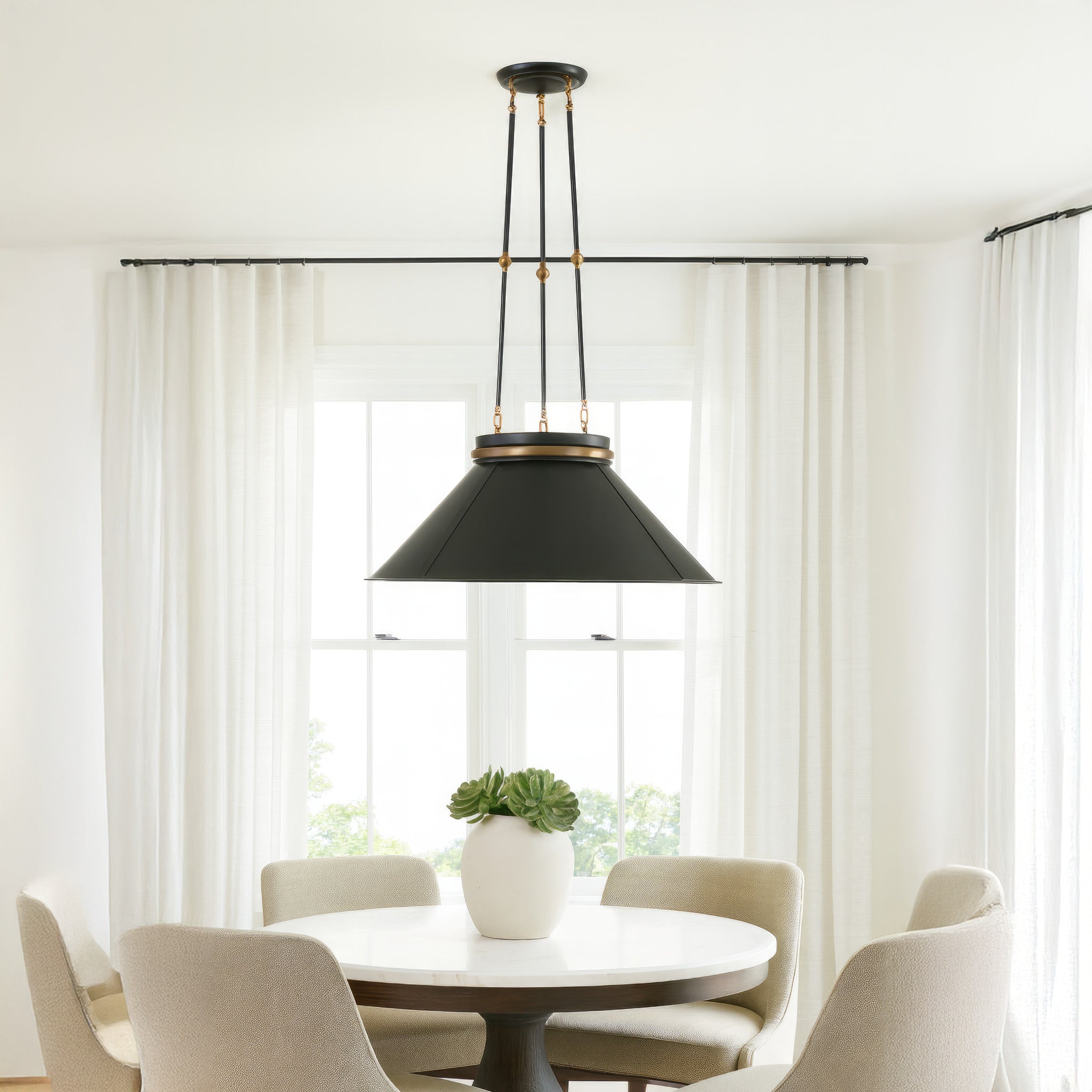 Mood Swings 1 Light Round Pendant - Heritage Black/Heritage Bronze