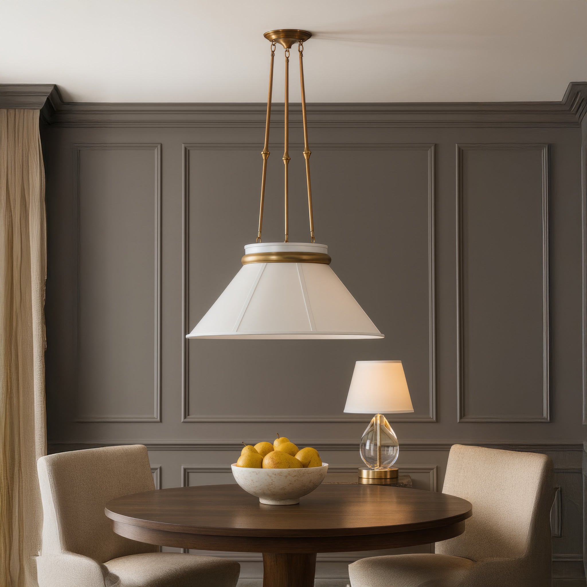 Mood Swings 1 Light Round Pendant - Heritage White/Heritage Bronze