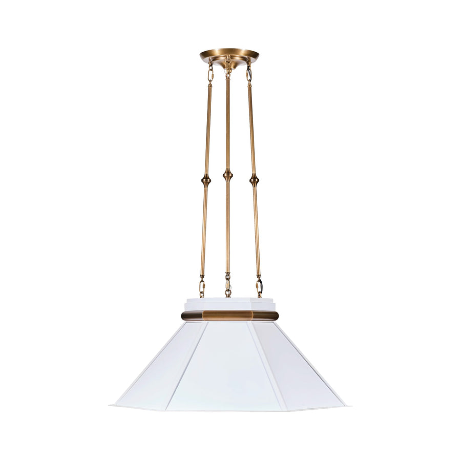 Mood Swings 540P01BWHTBRZ 1-Lt Hexagonal Pendant - Heritage White/Heritage Bronze