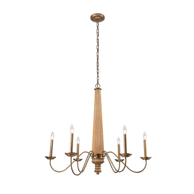 Dinner at 6 Light Chandelier - Heritage Bronze