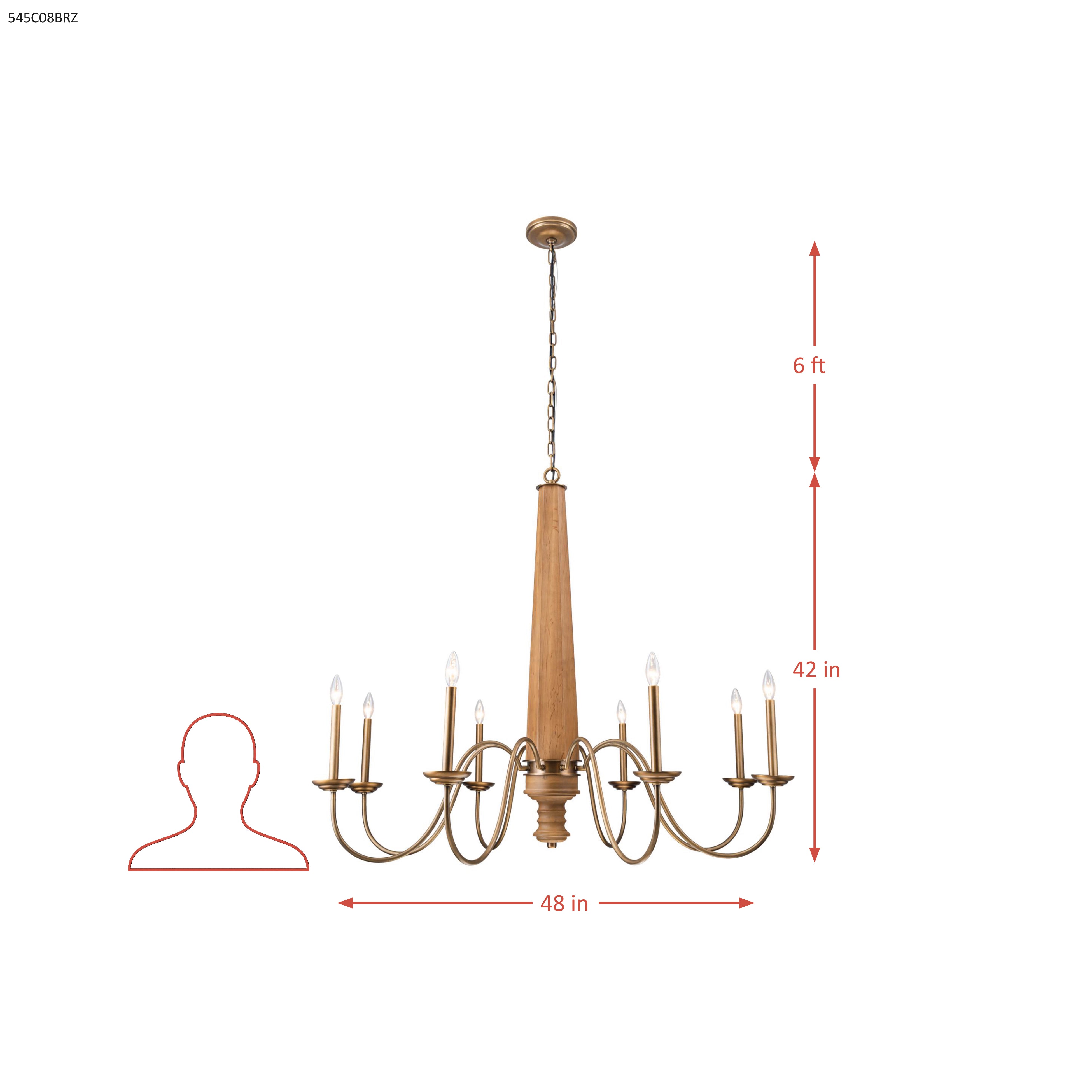 Dinner at 8-Light Chandelier - Heritage Bronze