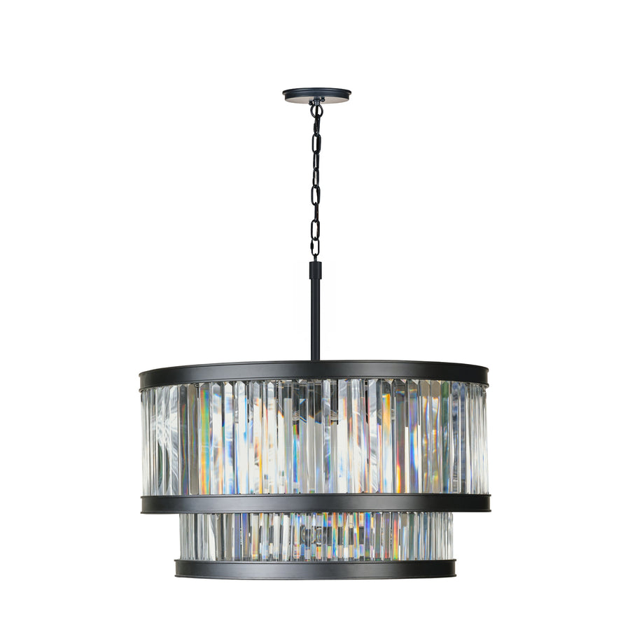 Double Take 546P08BLK 8-Lt 2-Tier Pendant - Heritage Black