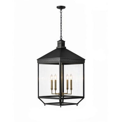 Midnight Manor Large 4 Light Pendant - Blackened Zinc/Antique Bronze