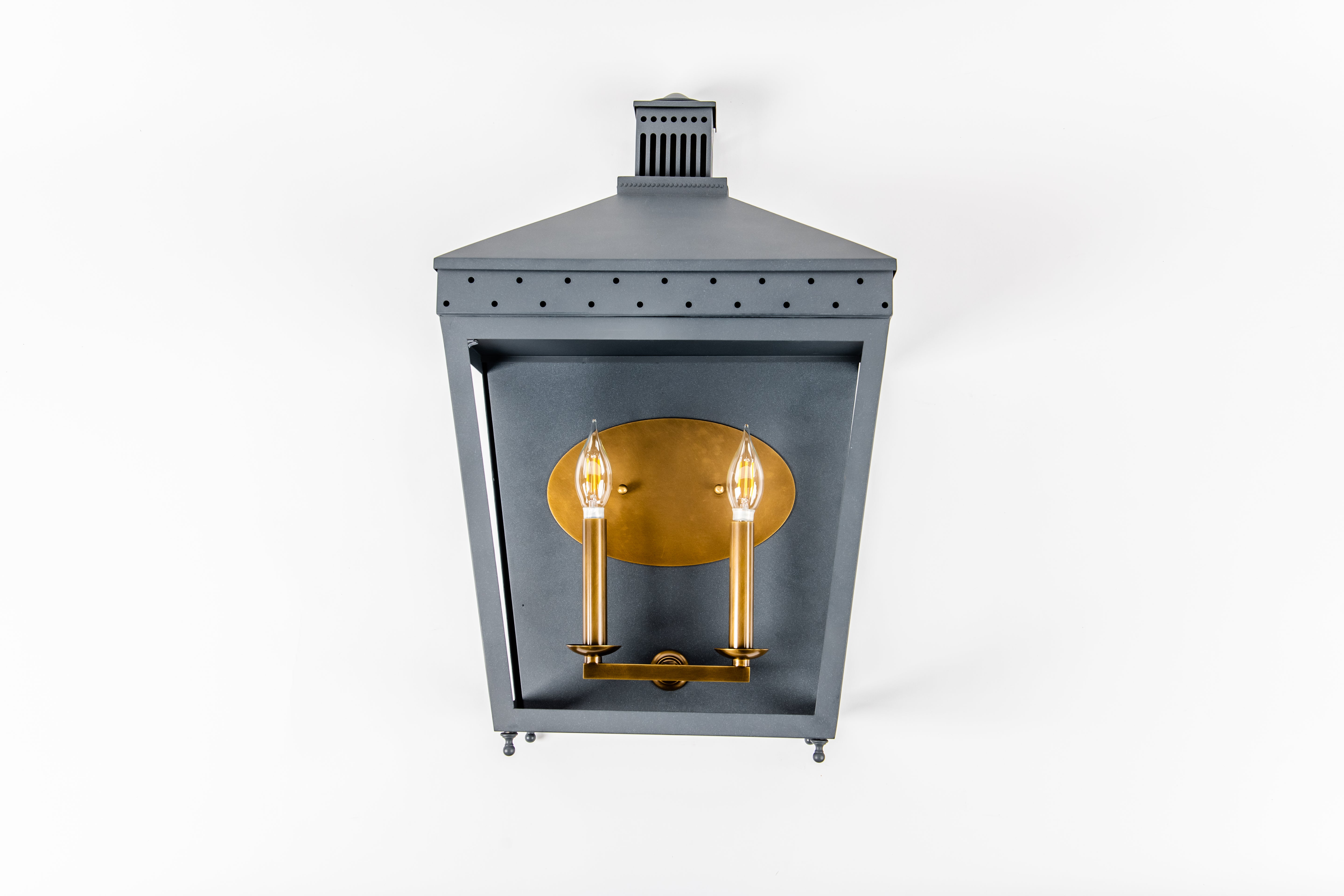 Midnight Manor 2-Light Sconce - Blackened Zinc/Antique Bronze