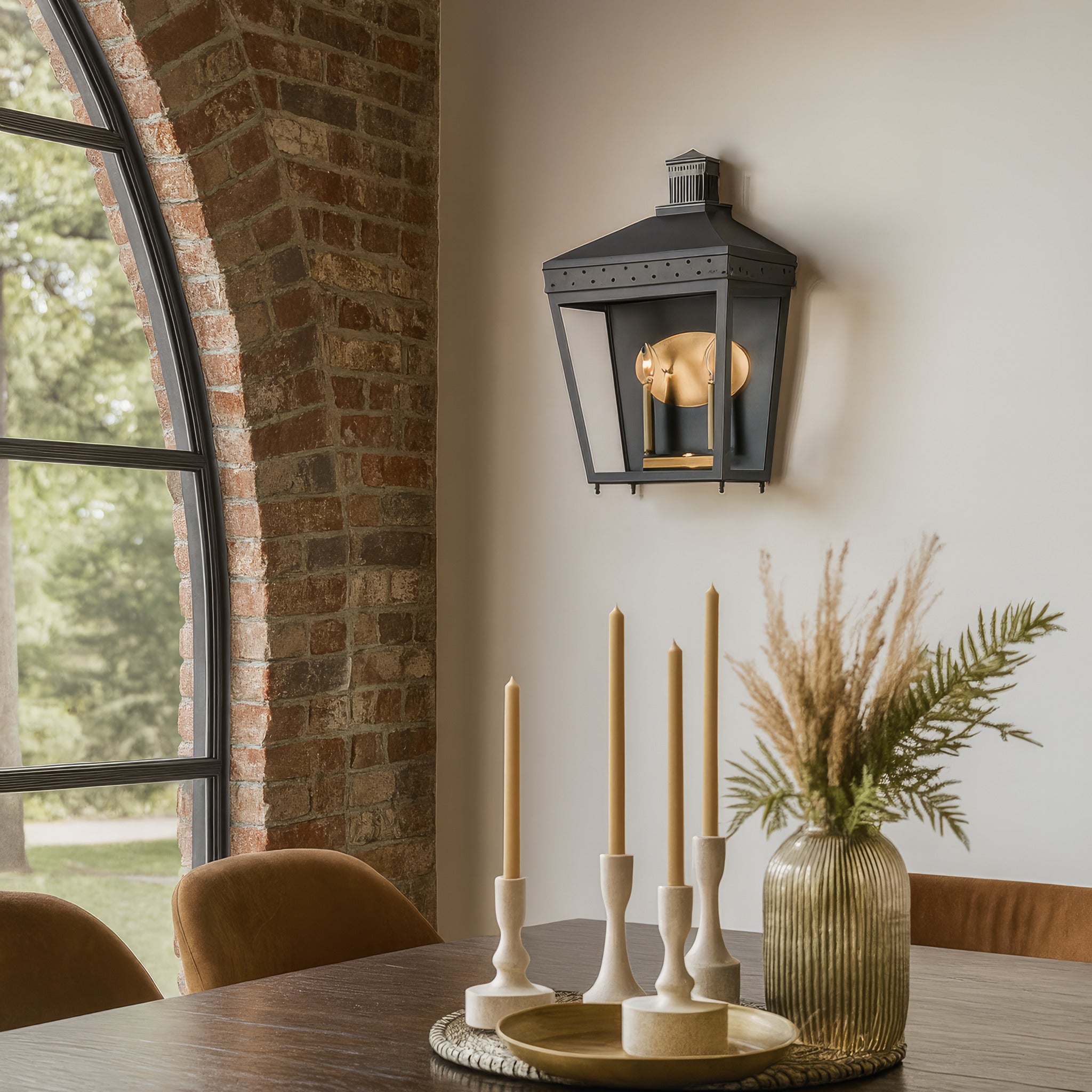 Midnight Manor 2-Light Sconce - Blackened Zinc/Antique Bronze