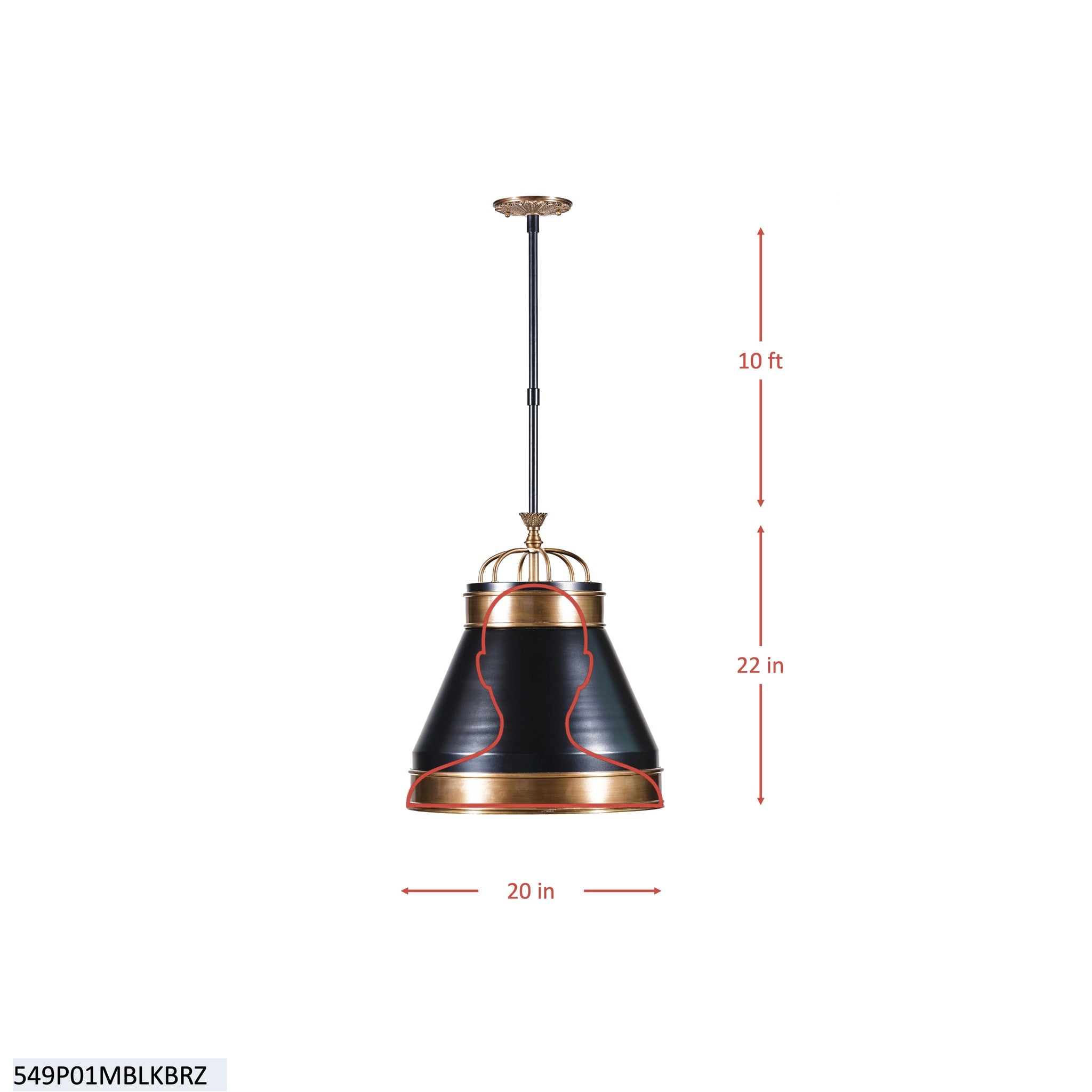 Savarin 1 Light Medium Pendant - Heritage Black/Heritage Bronze