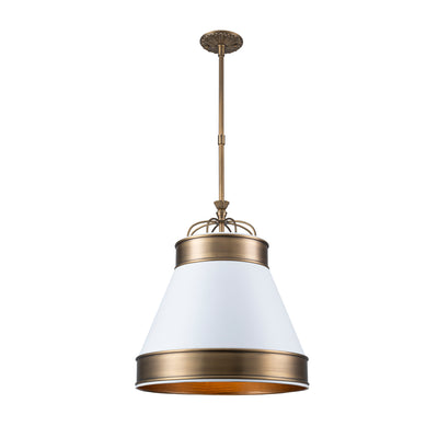 Savarin 1 Light Medium Pendant - Heritage White/Heritage Bronze