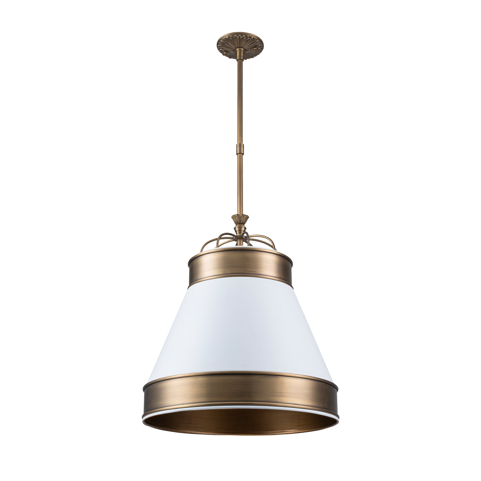 Savarin 1 Light Medium Pendant - Heritage White/Heritage Bronze