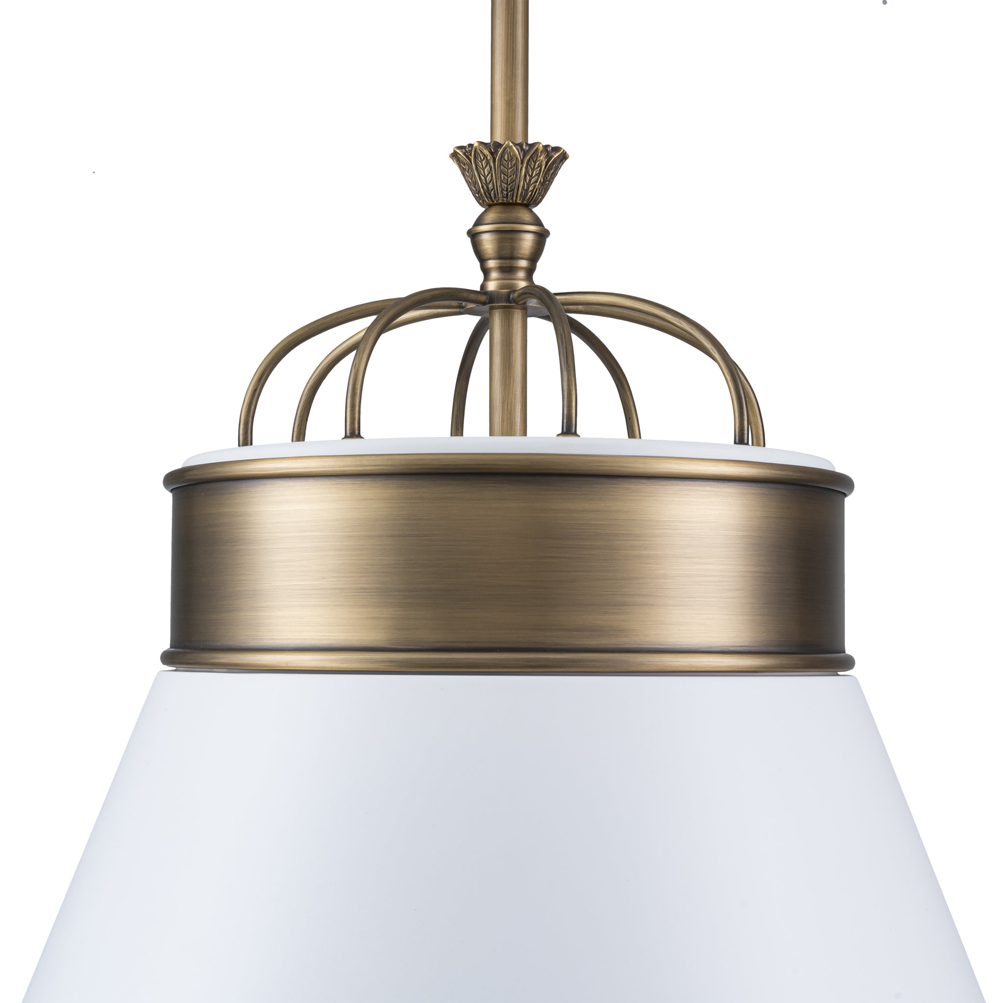 Savarin 1 Light Medium Pendant - Heritage White/Heritage Bronze