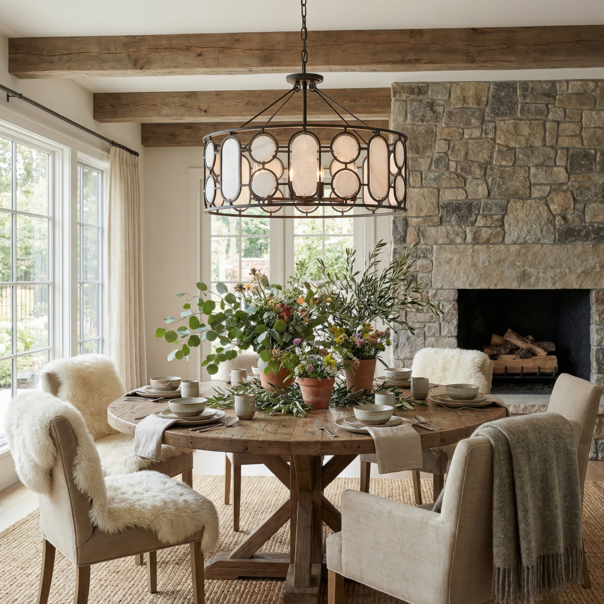 Oval Office  6 Light Pendant - Ironclad