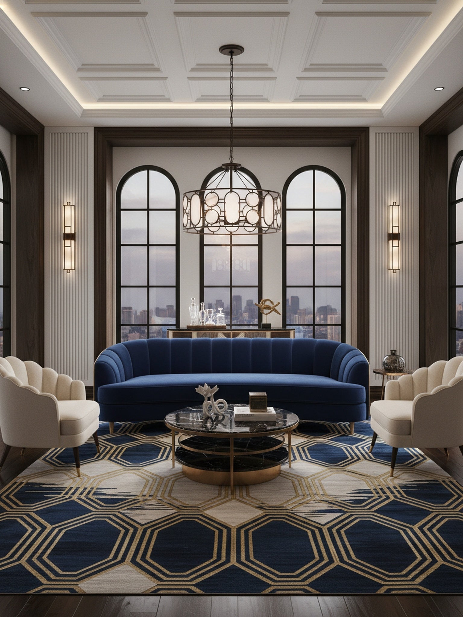 Oval Office  6 Light Pendant - Ironclad